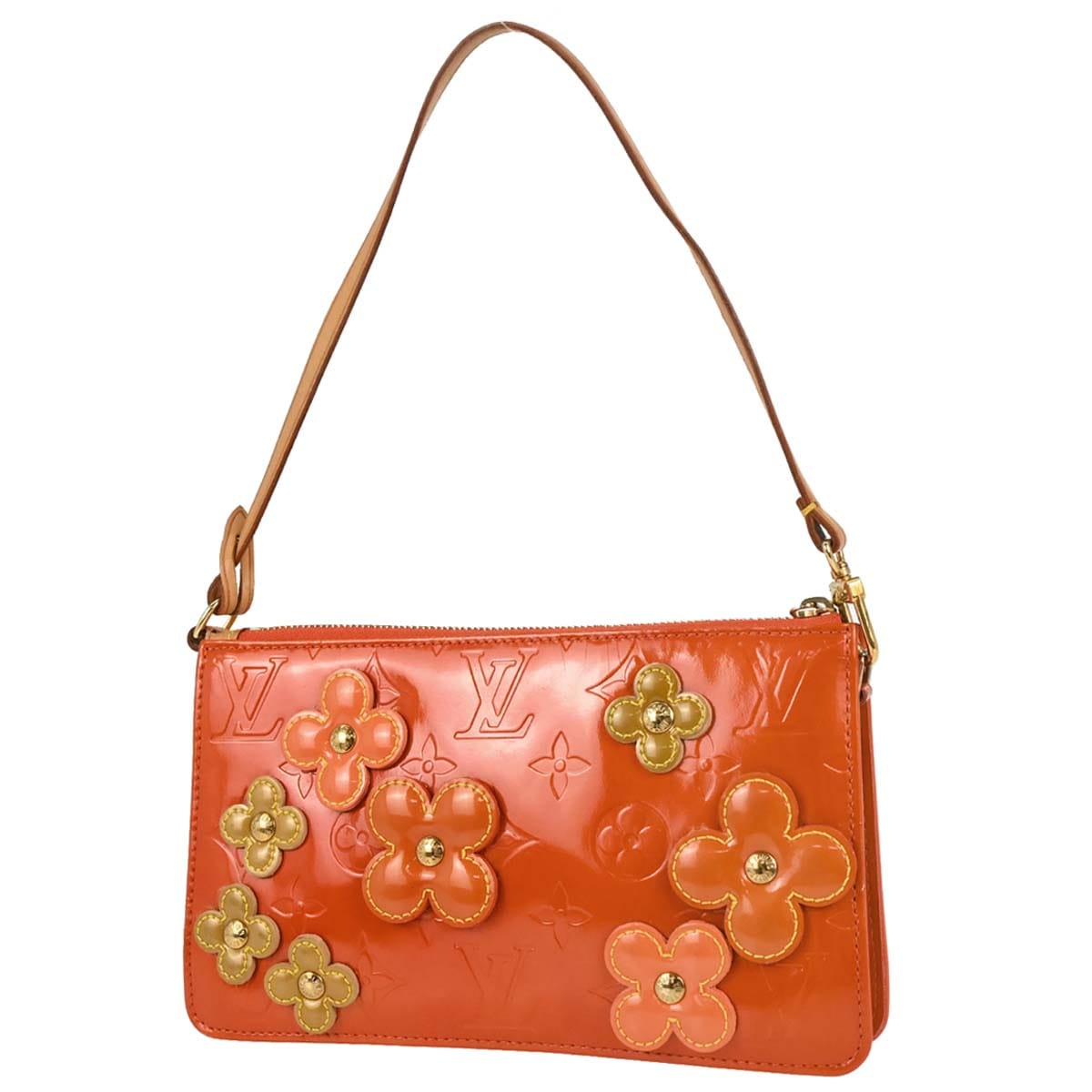 Louis Vuitton Orange Vernis Flower Lexington Handbag M92247