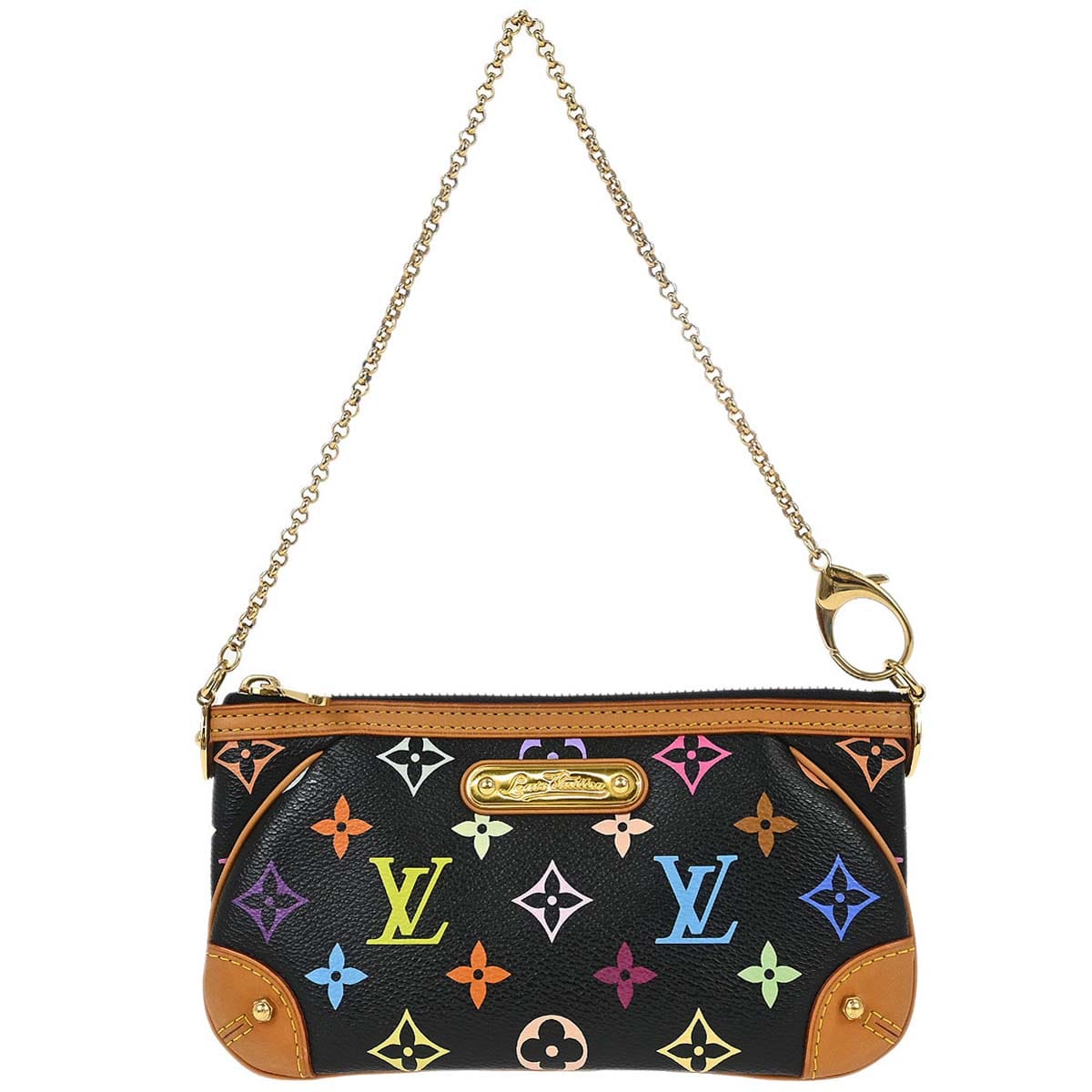 Louis Vuitton 2012 Black Multicolor Pochette Milla MM Handbag M60097