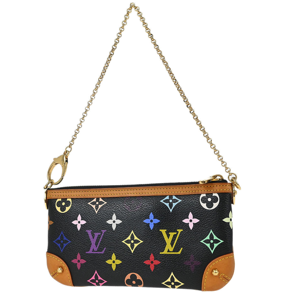 Louis Vuitton 2012 Black Multicolor Pochette Milla MM Handbag M60097