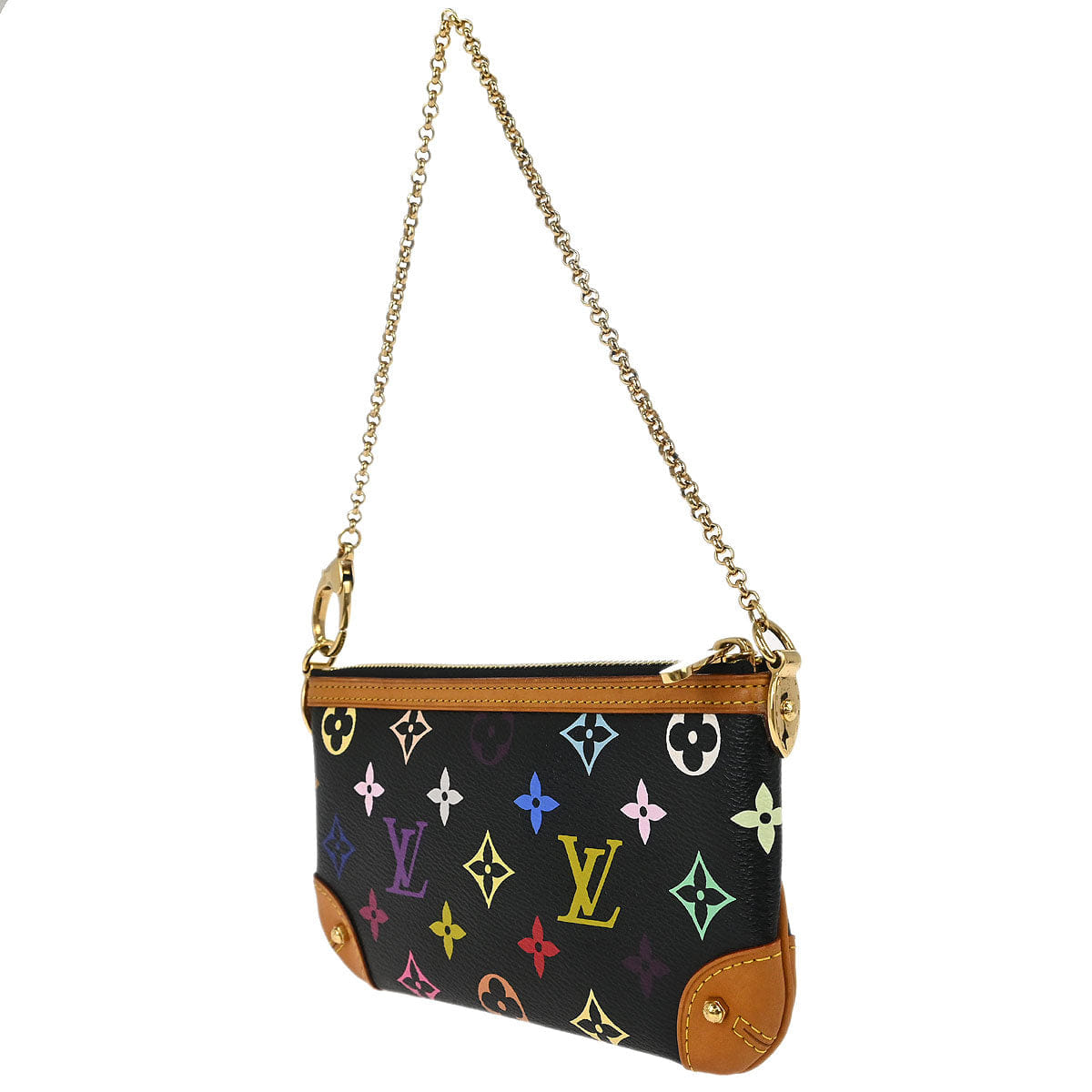 Louis Vuitton 2012 Black Multicolor Pochette Milla MM Handbag M60097