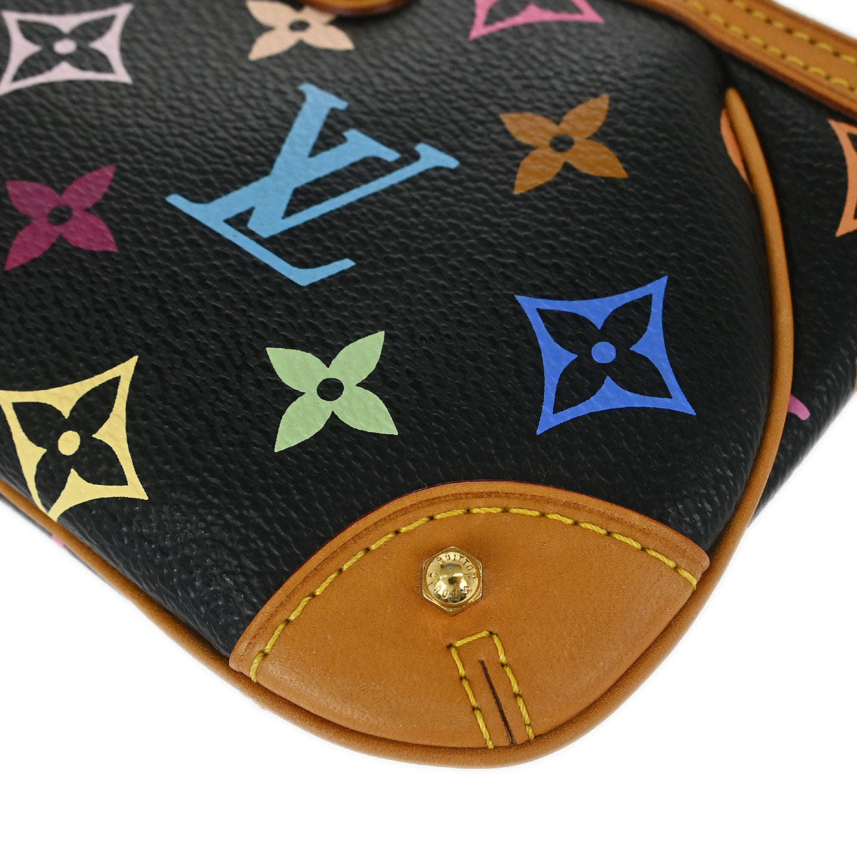 Louis Vuitton 2012 Black Multicolor Pochette Milla MM Handbag M60097