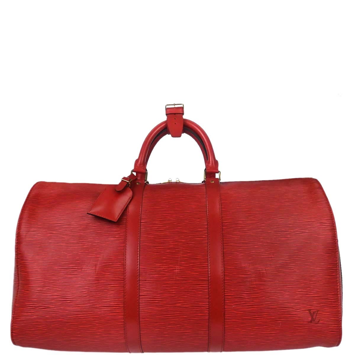 Louis Vuitton Red Epi Keepall 50 Travel Handbag M42967