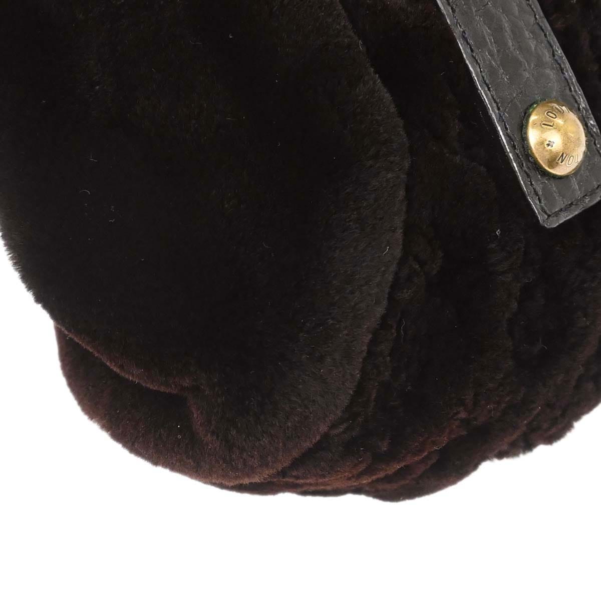 Louis Vuitton 2005 Brown Mink Fur Demi - lune Cabochons Handbag M95080