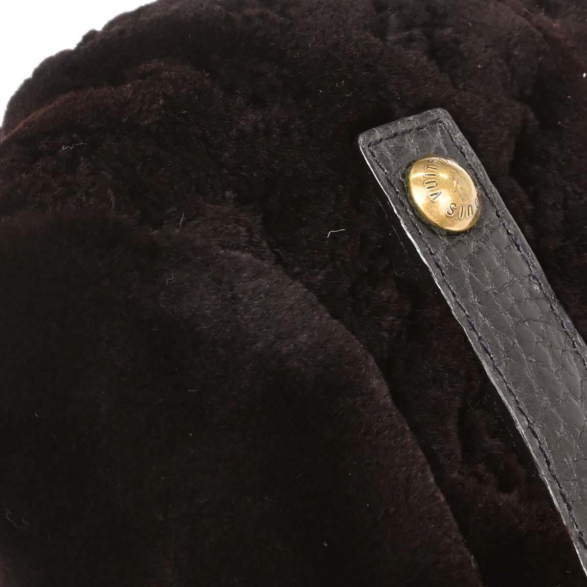 Louis Vuitton 2005 Brown Mink Fur Demi - lune Cabochons Handbag M95080