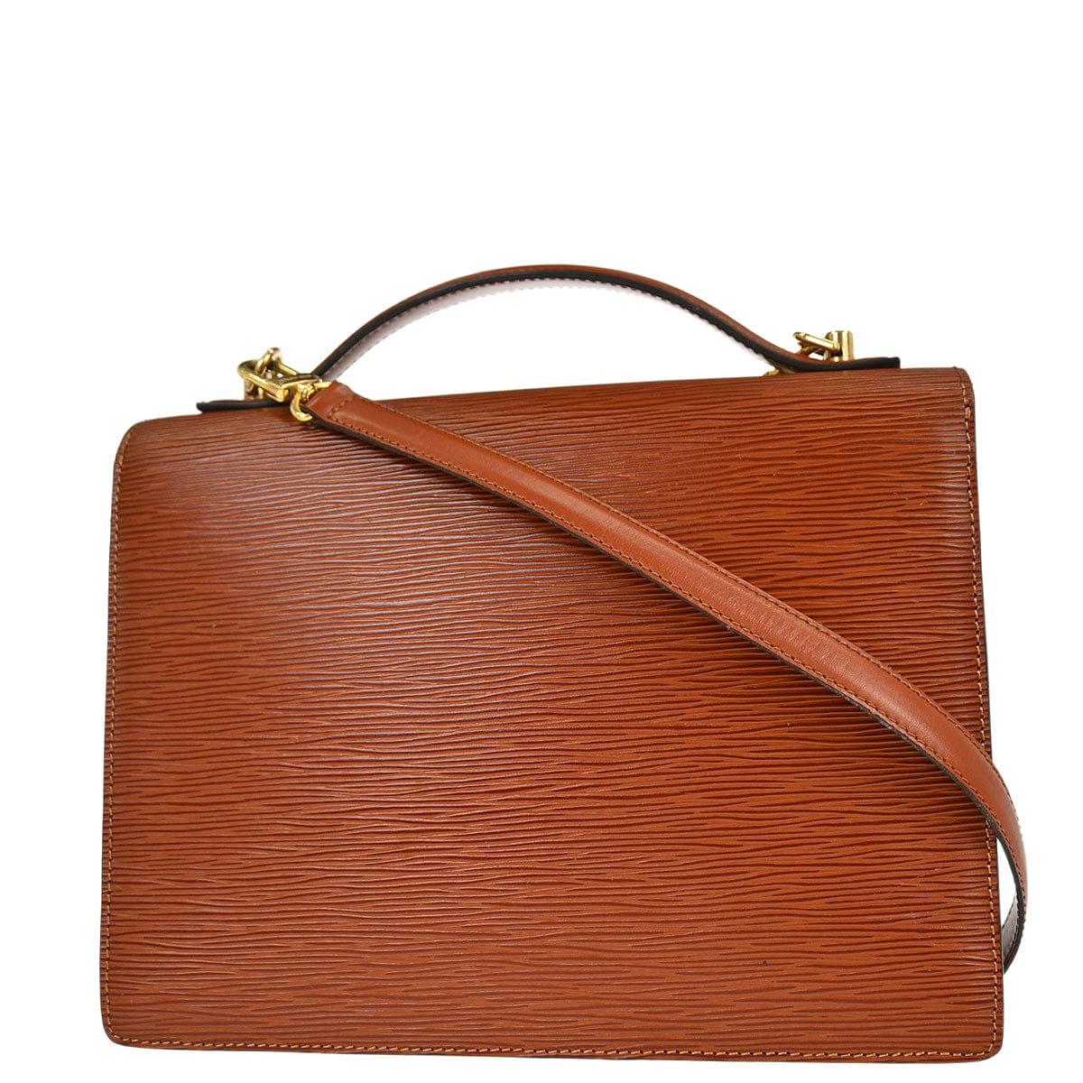 Louis Vuitton Brown Epi Monceau 28 2way Shoulder Handbag M52123