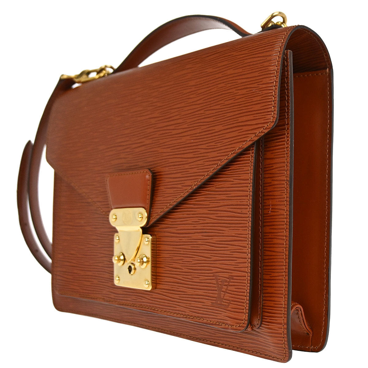 Louis Vuitton Brown Epi Monceau 28 2way Shoulder Handbag M52123