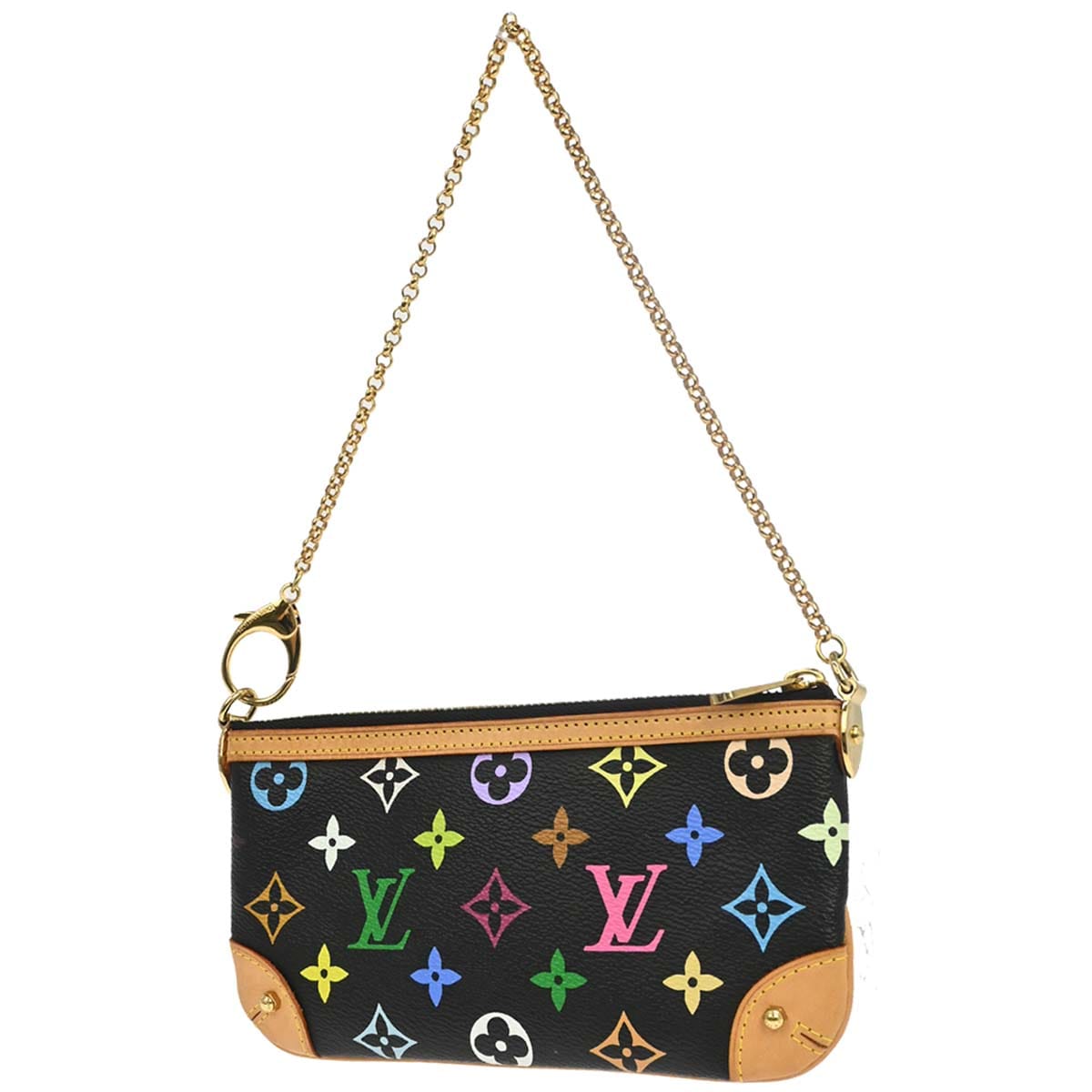 Louis Vuitton Black Multicolor Pochette Milla MM Handbag M60097