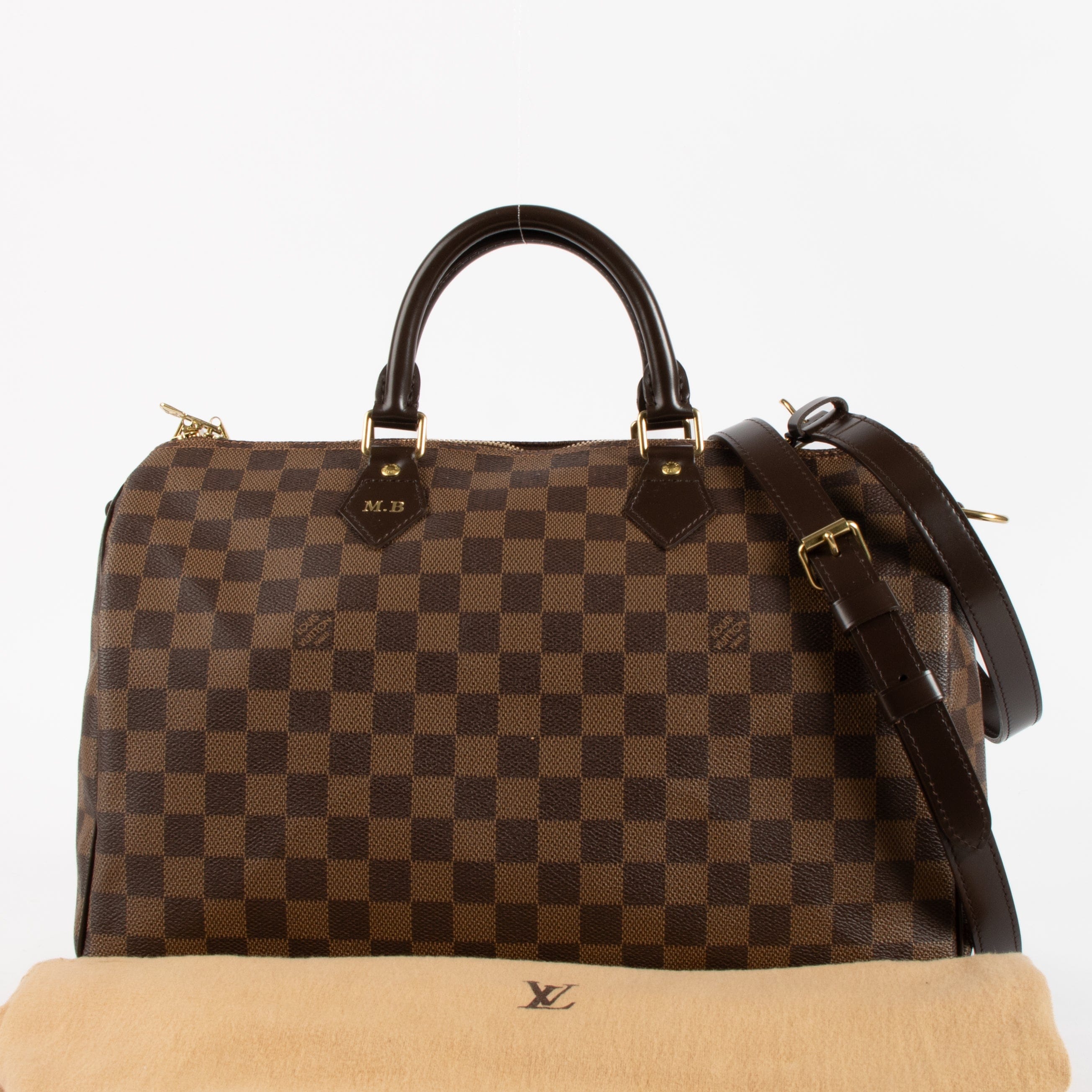 Louis Vuitton Damier Ebene Speedy Bandouliere 35 Bag