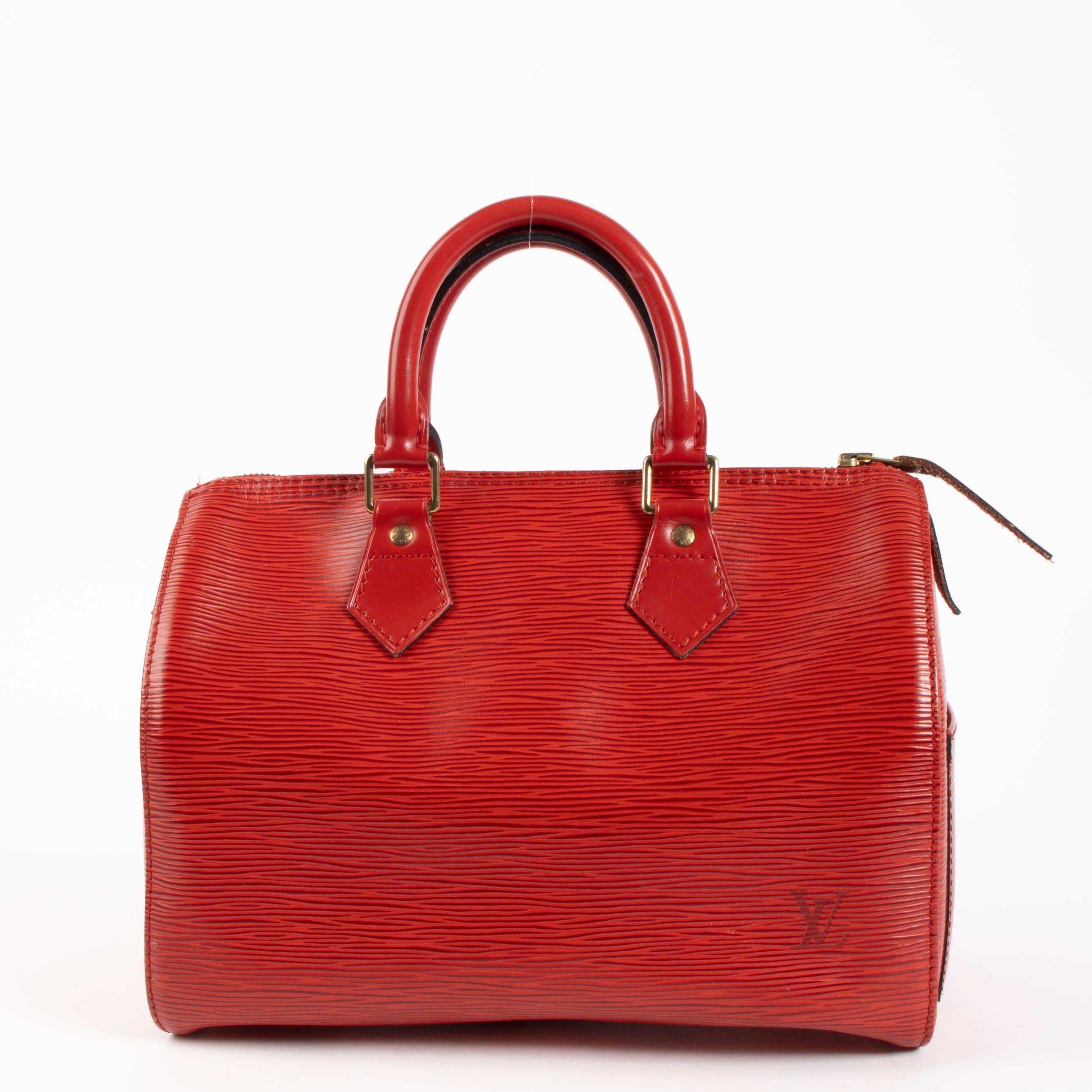 Louis Vuitton Red Epi Speedy 25 Bag
