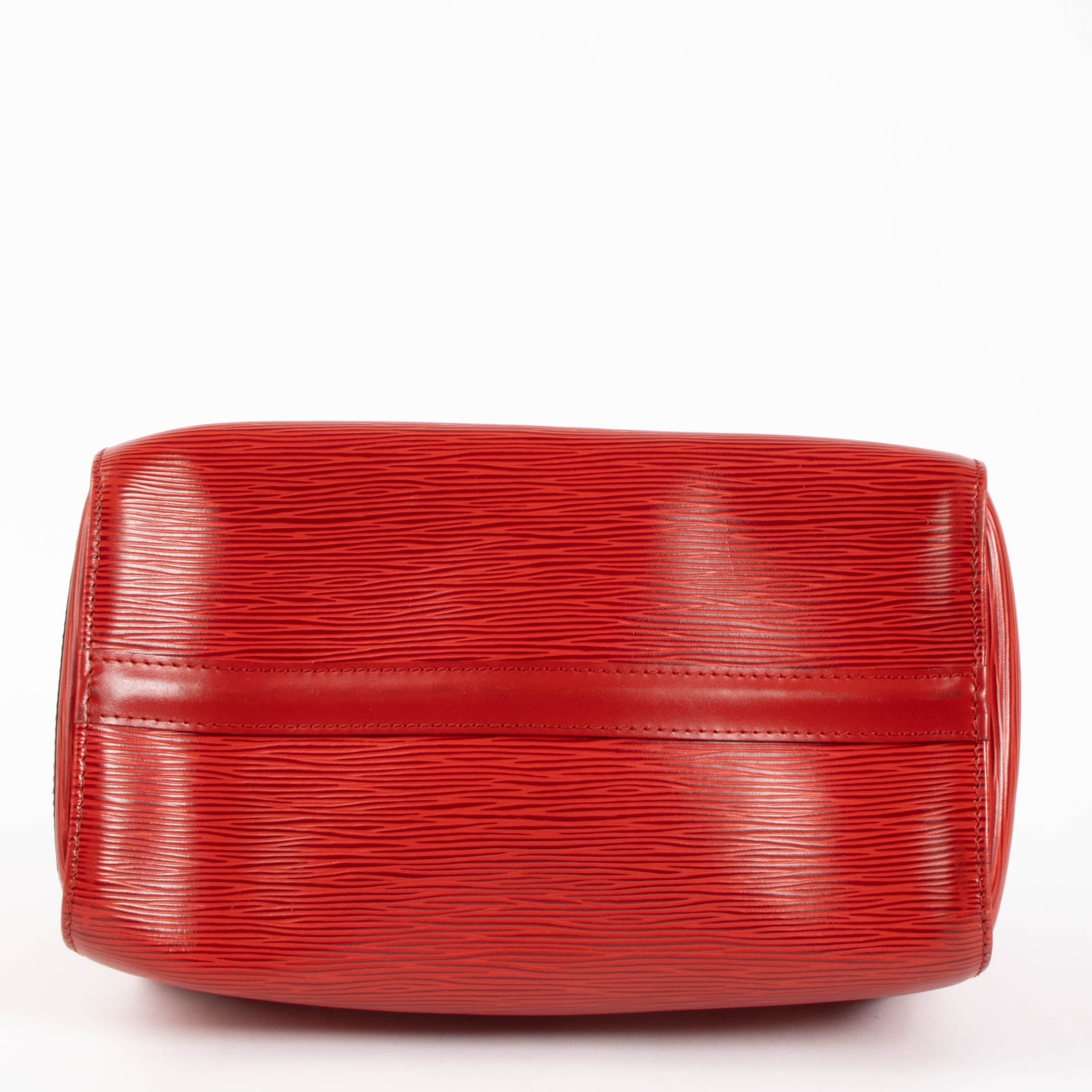 Louis Vuitton Red Epi Speedy 25 Bag