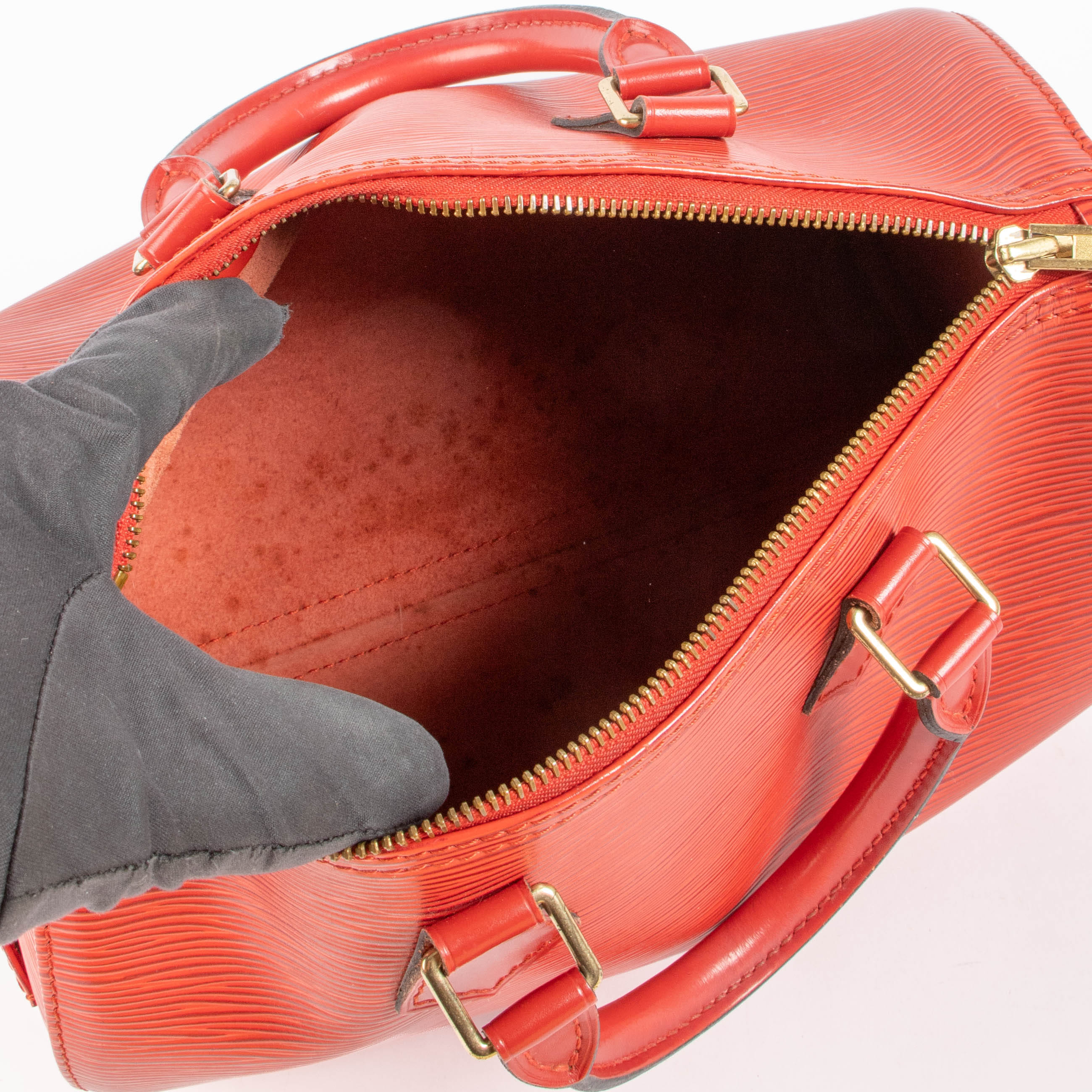 Louis Vuitton Red Epi Speedy 25 Bag