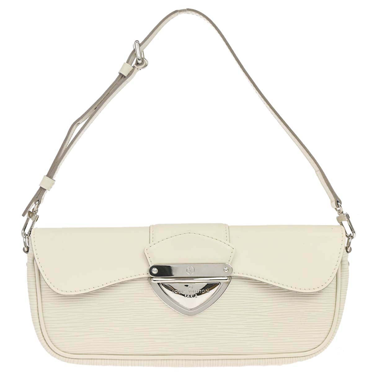 Louis Vuitton 2011 White Epi Pochette Montaigne Handbag M5929J