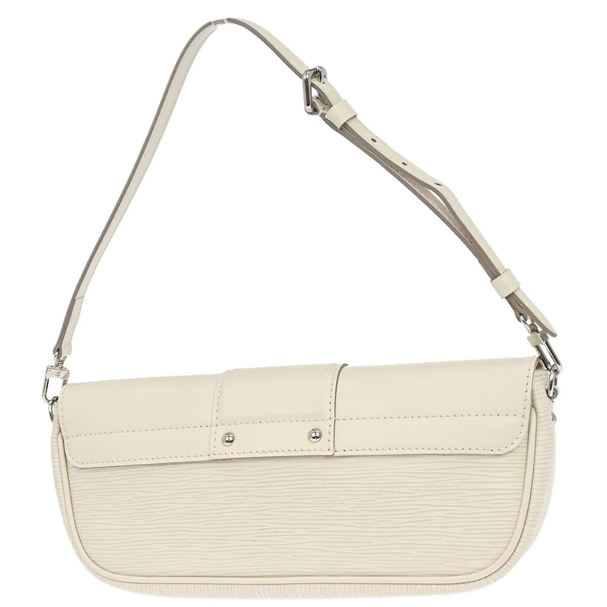 Louis Vuitton 2011 White Epi Pochette Montaigne Handbag M5929J
