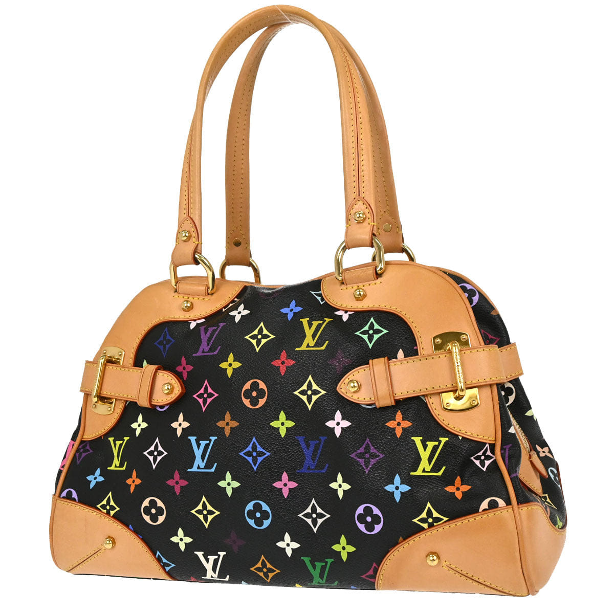 Louis Vuitton 2011 Black Monogram Multicolor Claudia Handbag M40194