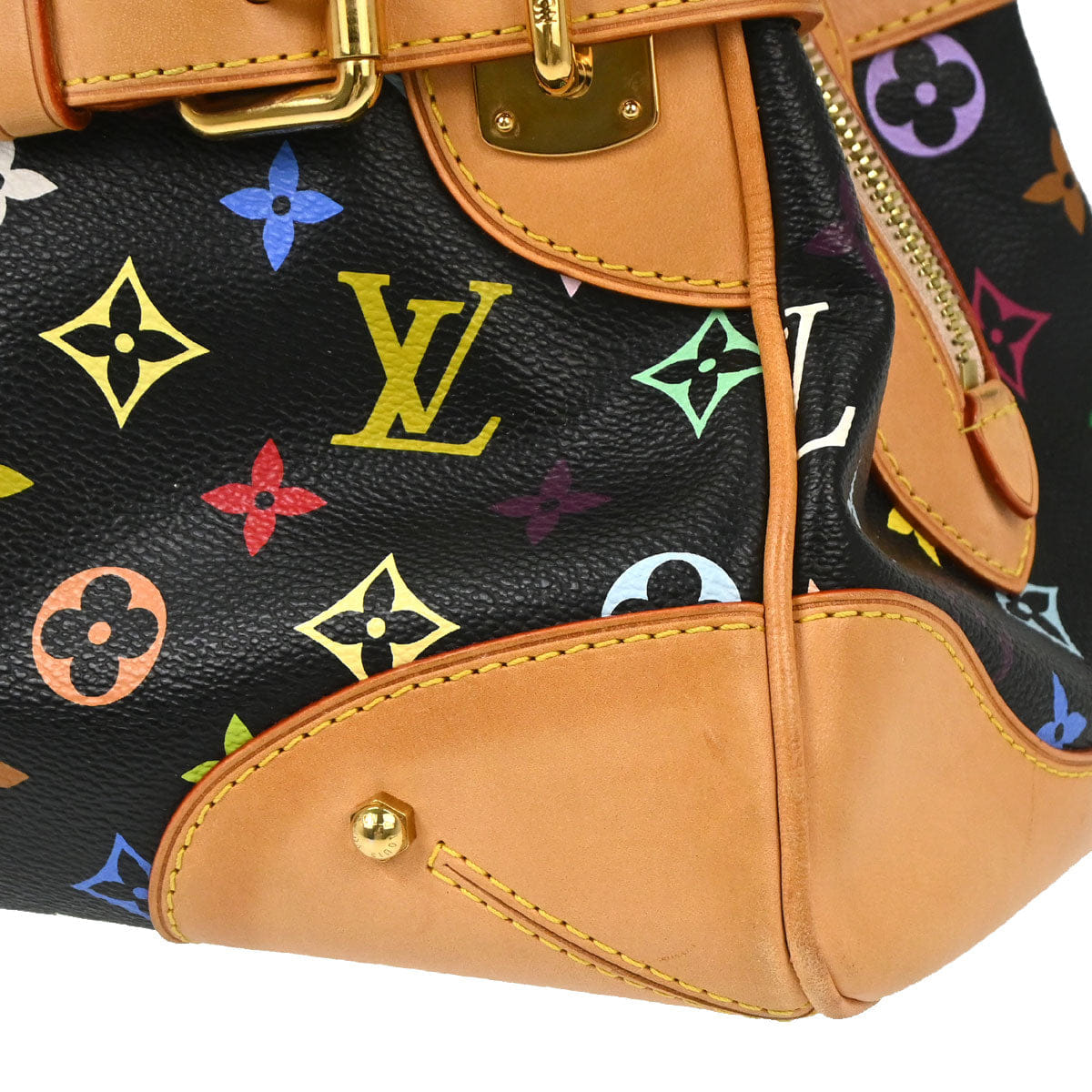 Louis Vuitton 2011 Black Monogram Multicolor Claudia Handbag M40194
