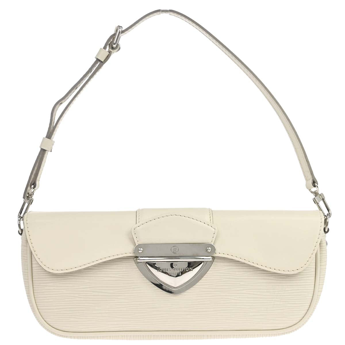 Louis Vuitton White Epi Pochette Montaigne Handbag M5929J