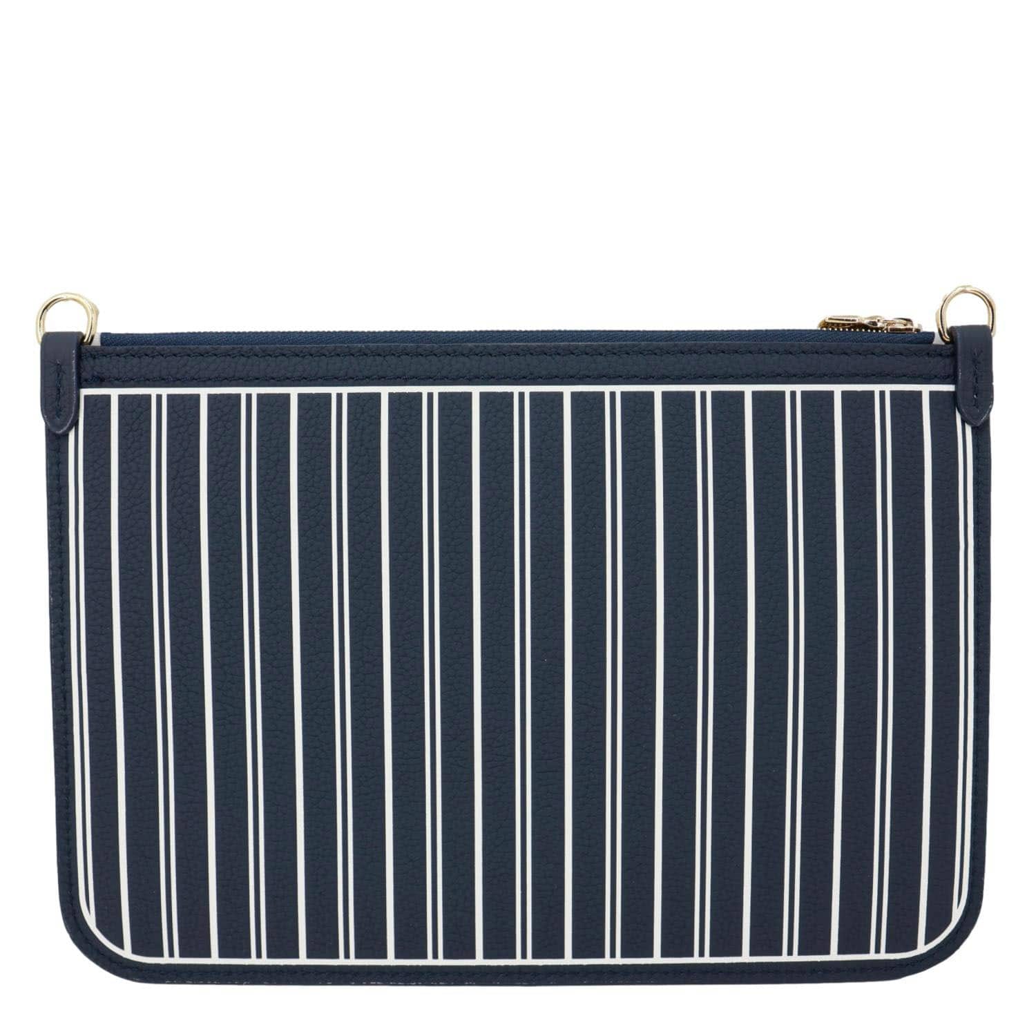 LOUIS VUITTON Neverfull Inside Out MM Calfskin Leather Pochette Navy Blue