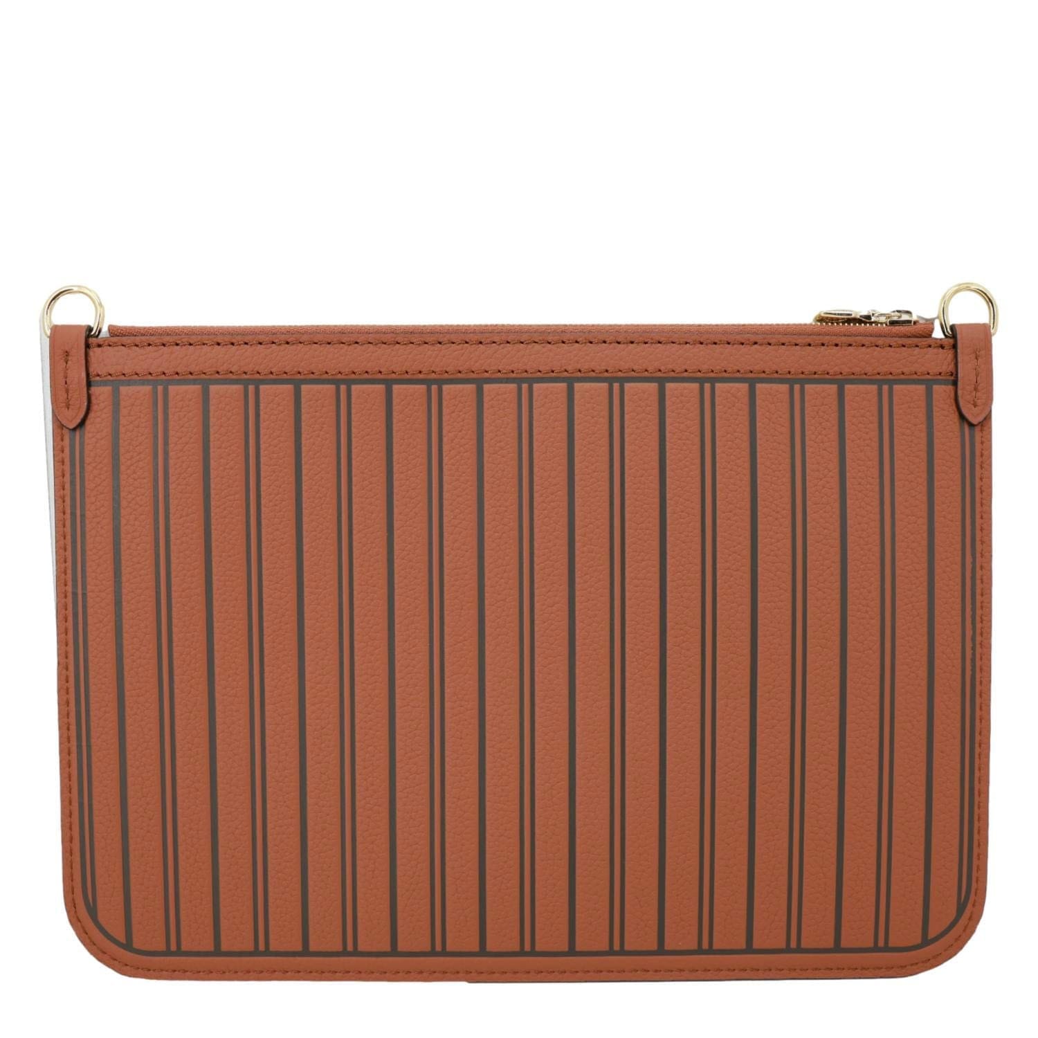 LOUIS VUITTON Neverfull Inside Out MM Calfskin Leather Pochette Brown