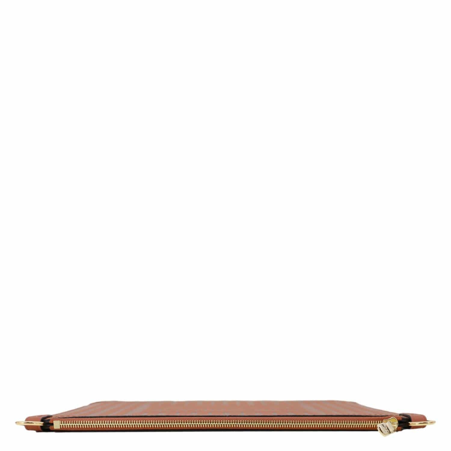 LOUIS VUITTON Neverfull Inside Out MM Calfskin Leather Pochette Brown