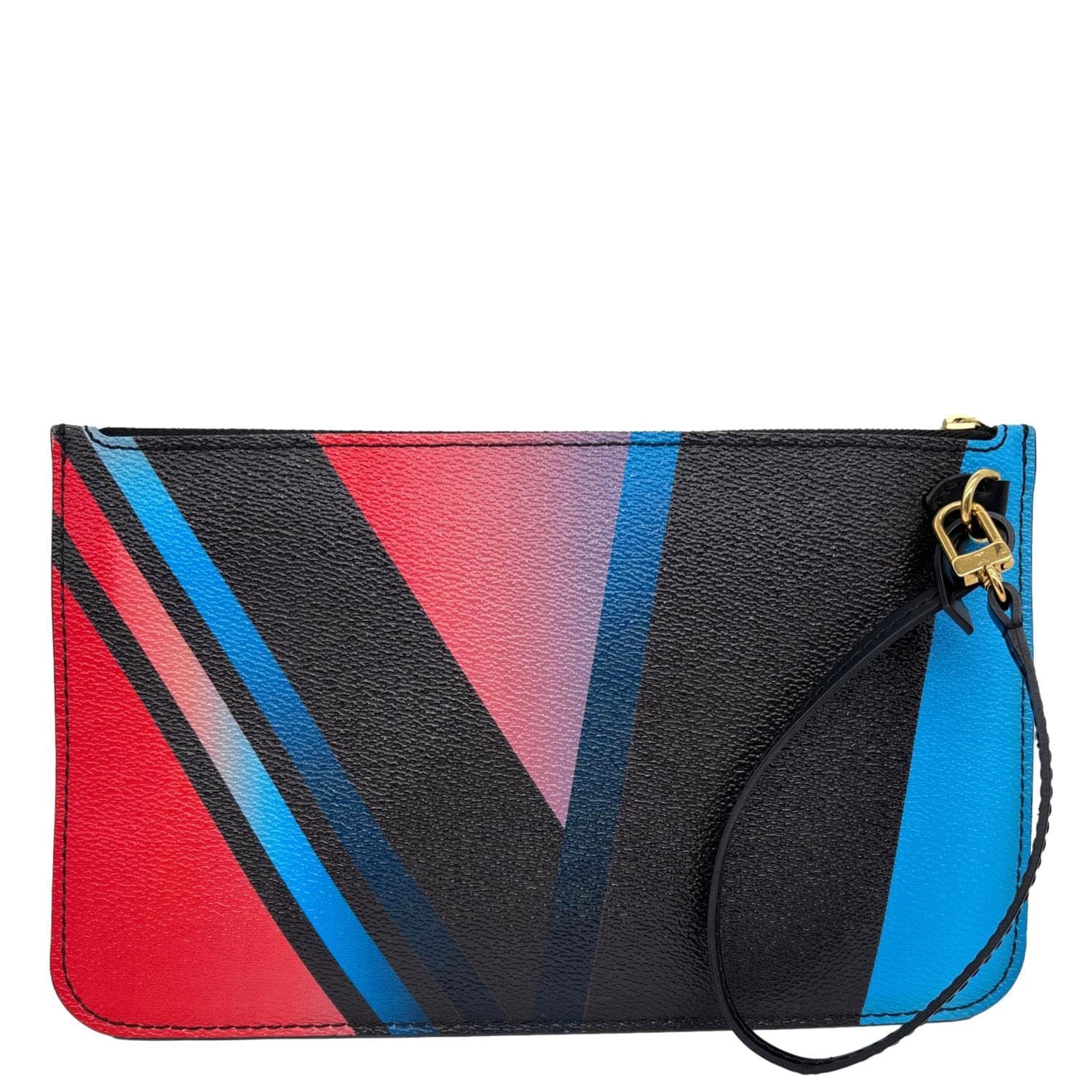 LOUIS VUITTON Race Neverfull MM Pochette Damier Canvas Wristlet Black