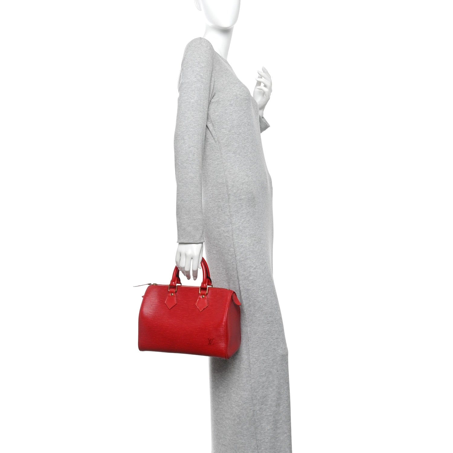 Louis Vuitton Epi Speedy 25 Castillan Red