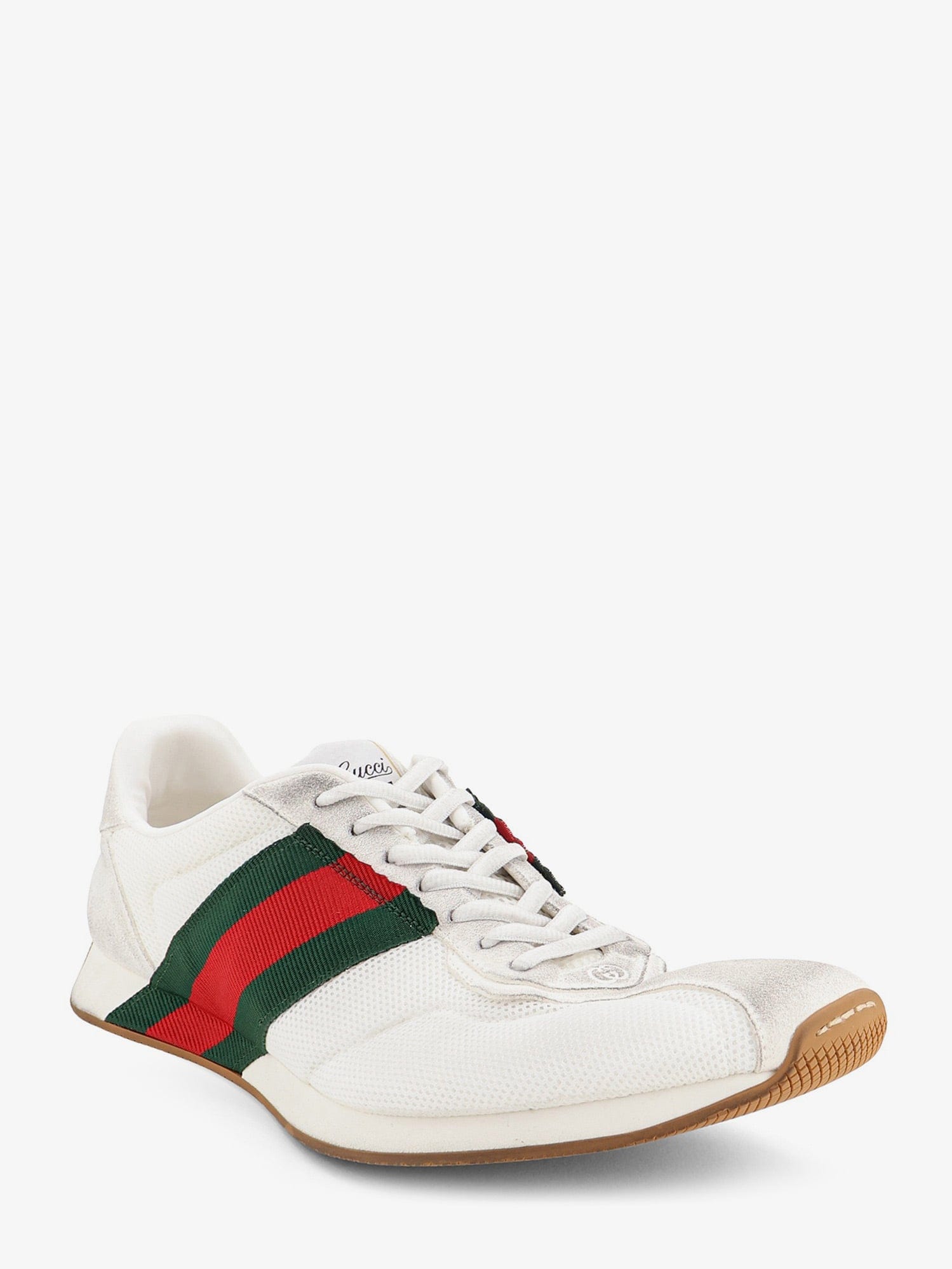 Gucci Tempo mesh and suede sneakers with a vintage effect