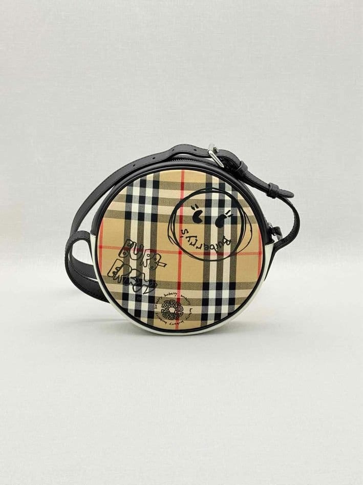 Burberry Cartoon House Check Beige Multicolor Crossbody