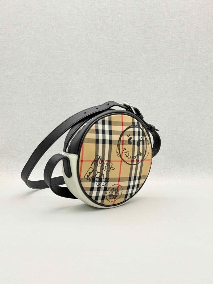Burberry Cartoon House Check Beige Multicolor Crossbody