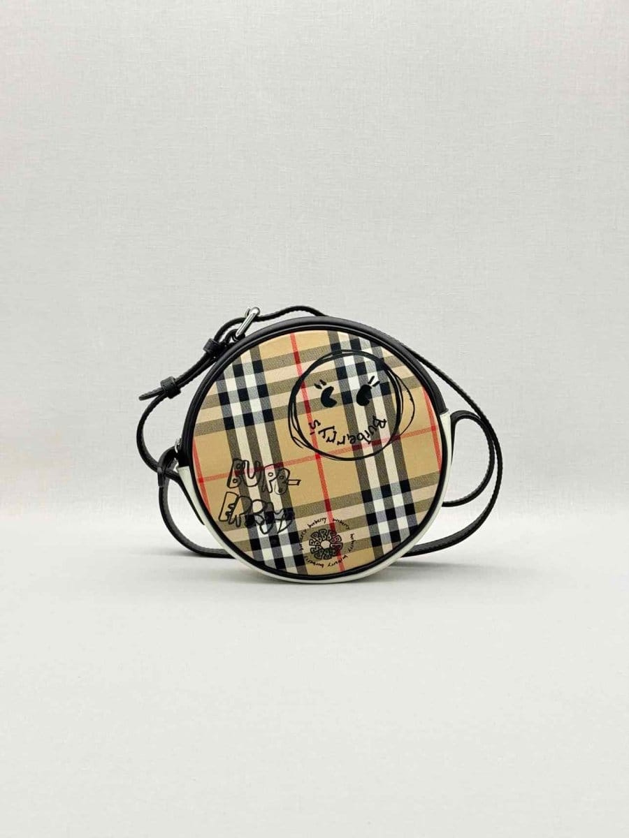 Burberry Cartoon House Check Beige Multicolor Crossbody