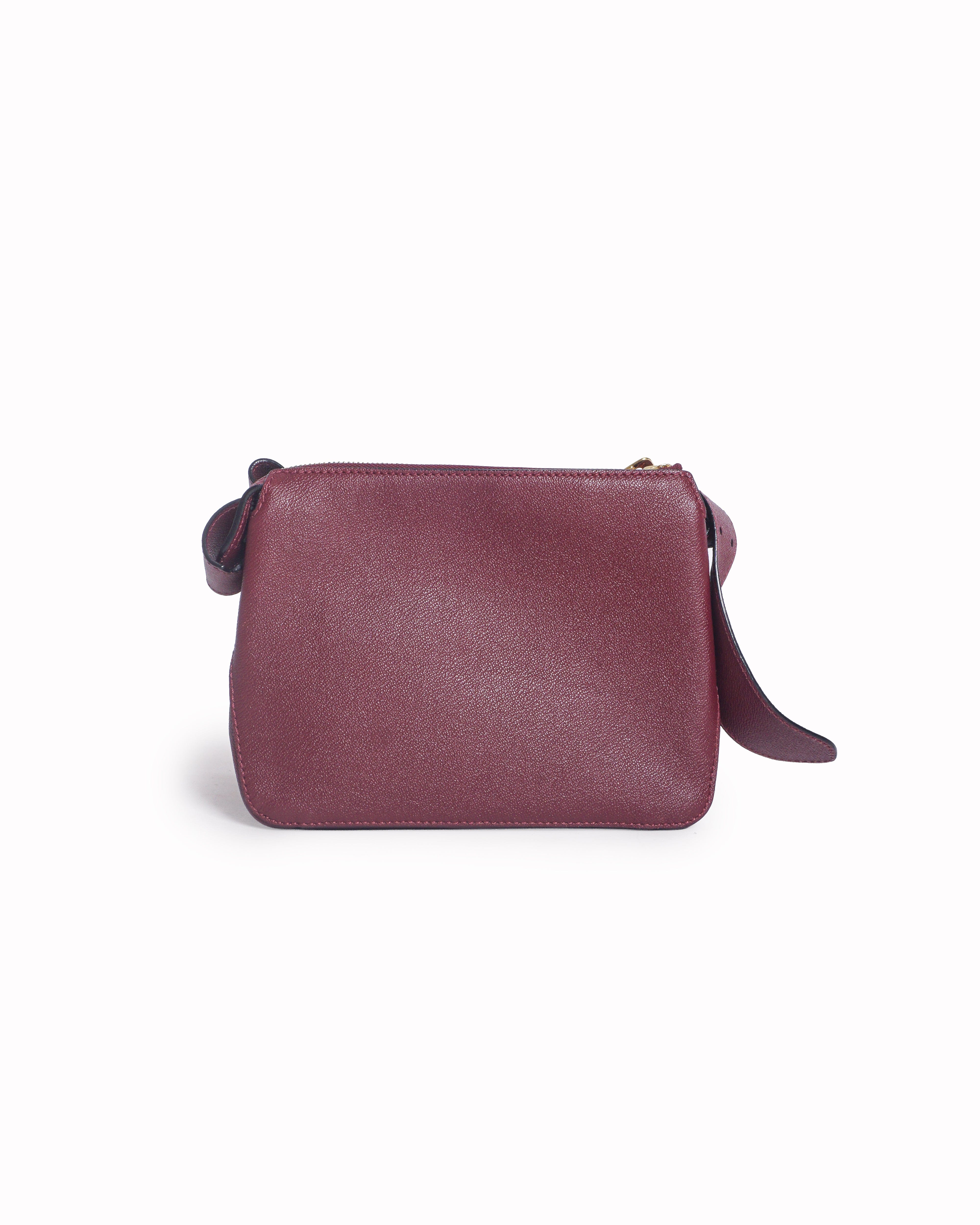 Burberry Helmsley Burgundy Leather Crossbody Bag
