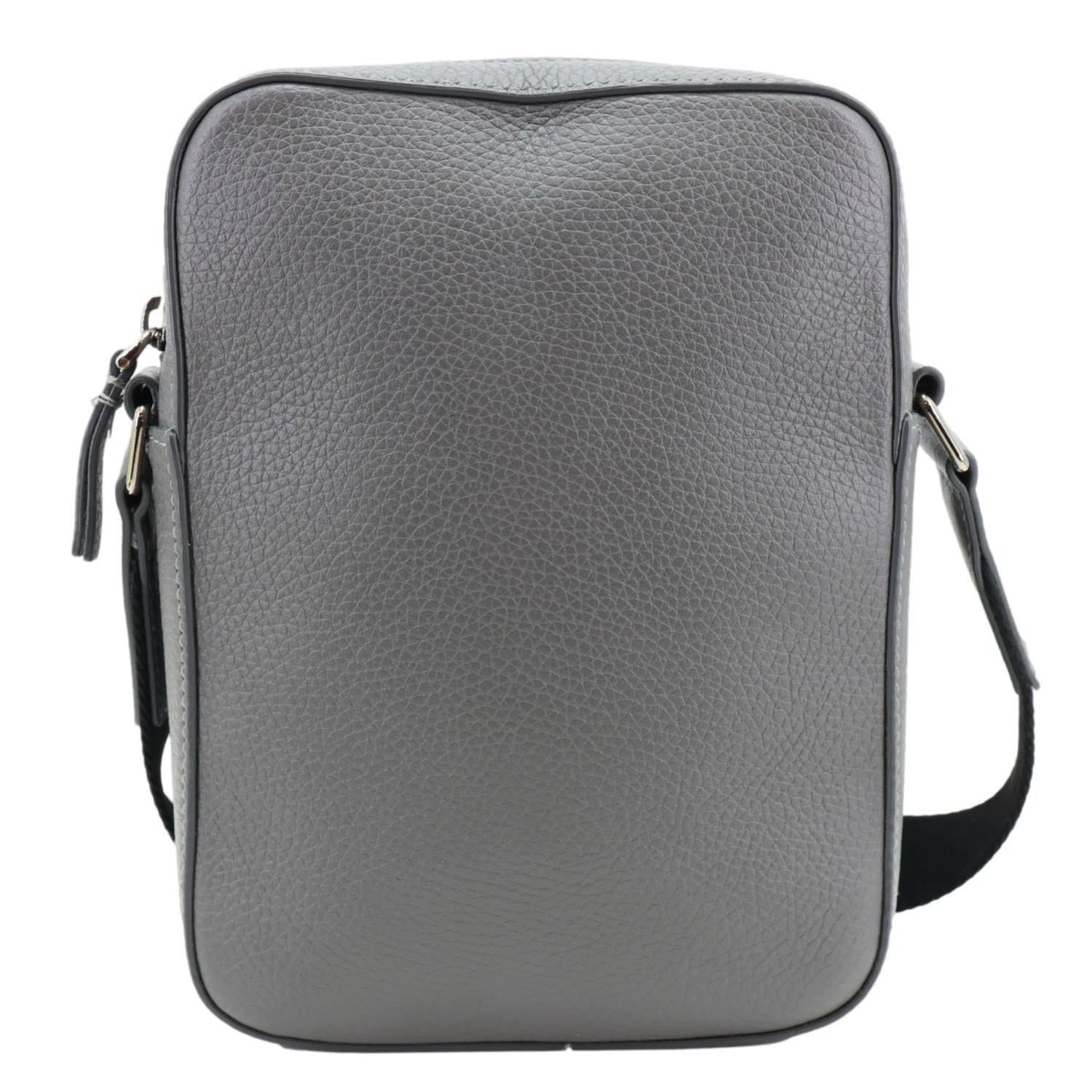 BURBERRY Thornton Small Embossed Leather Crossbody Bag Grey