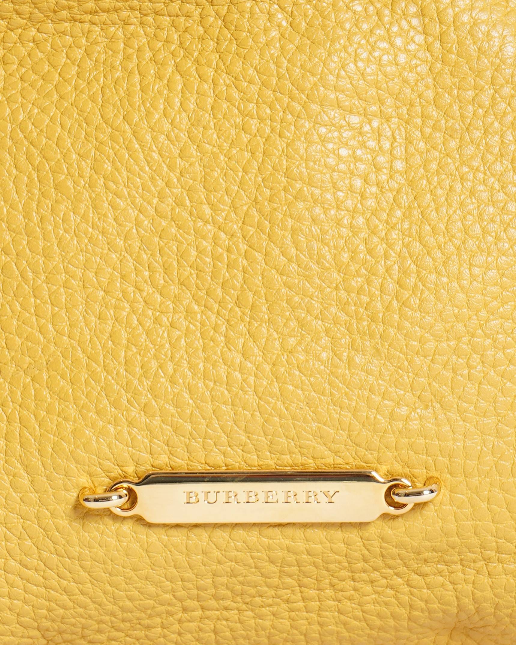 Burberry New Burberry Little Crush Leather Crossbody Bag In Yellow