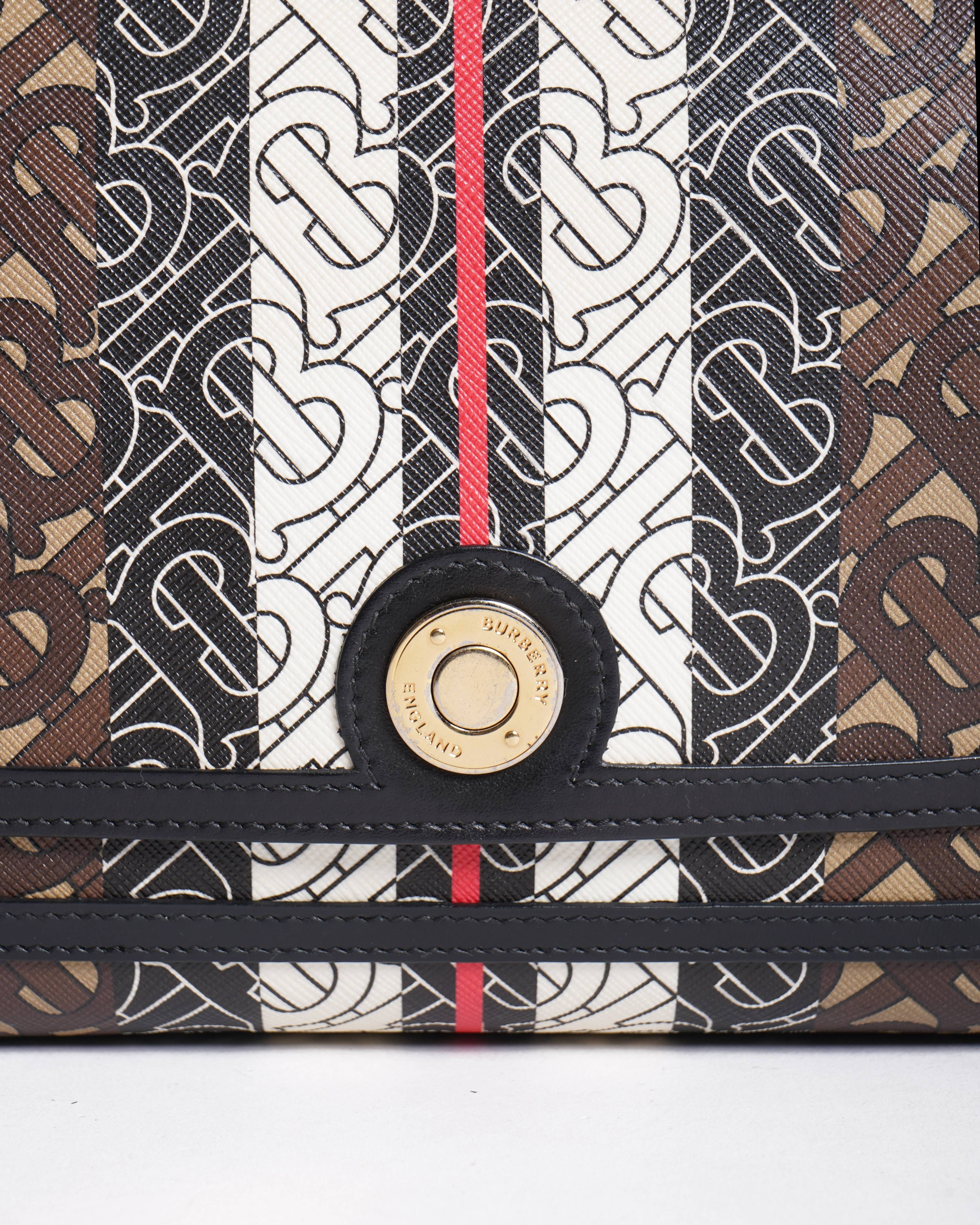 Burberry monogram stripe E - Canvas note crossbody bag