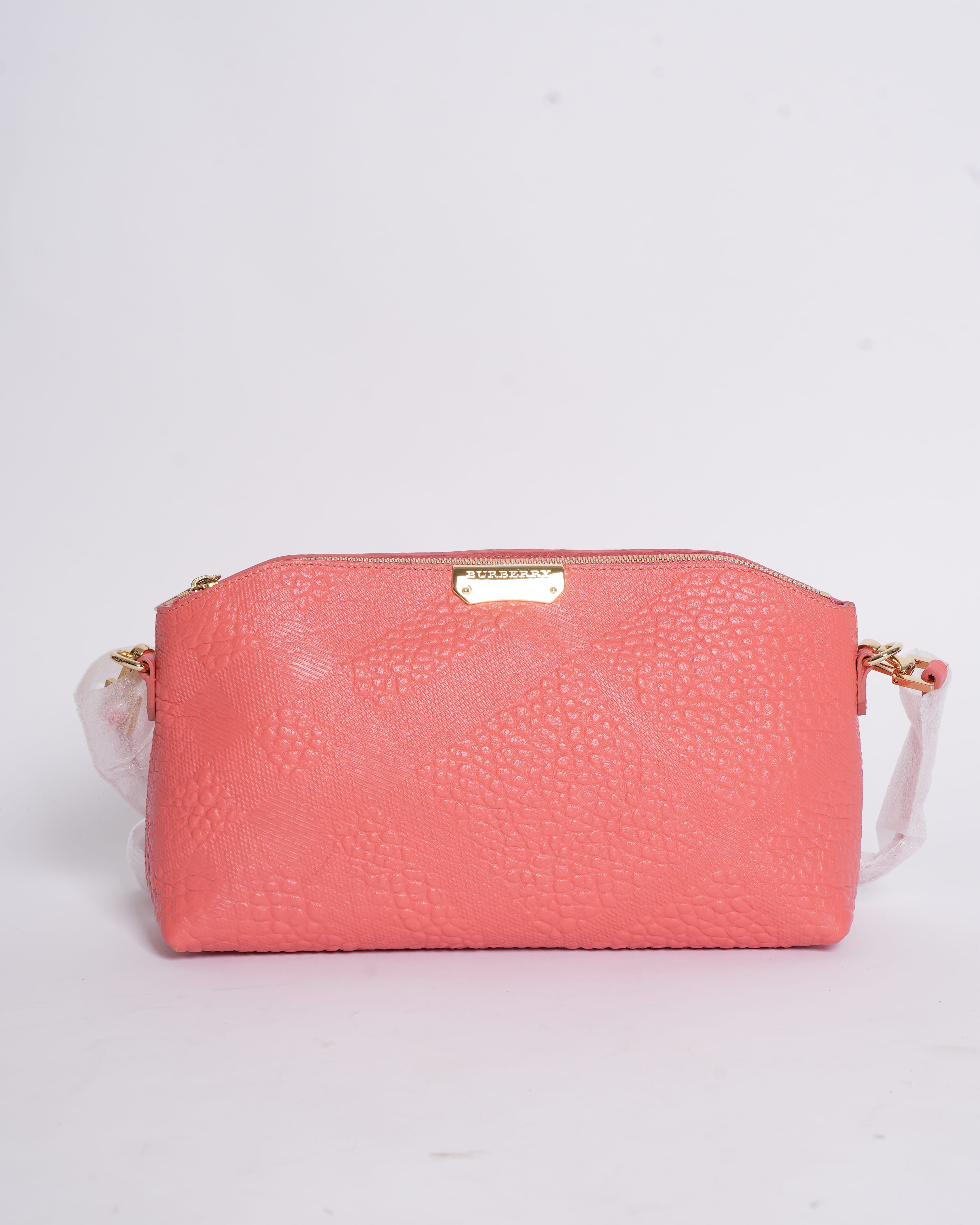 Burberry New Burberry Pink Chichester Leather Crossbody Bag