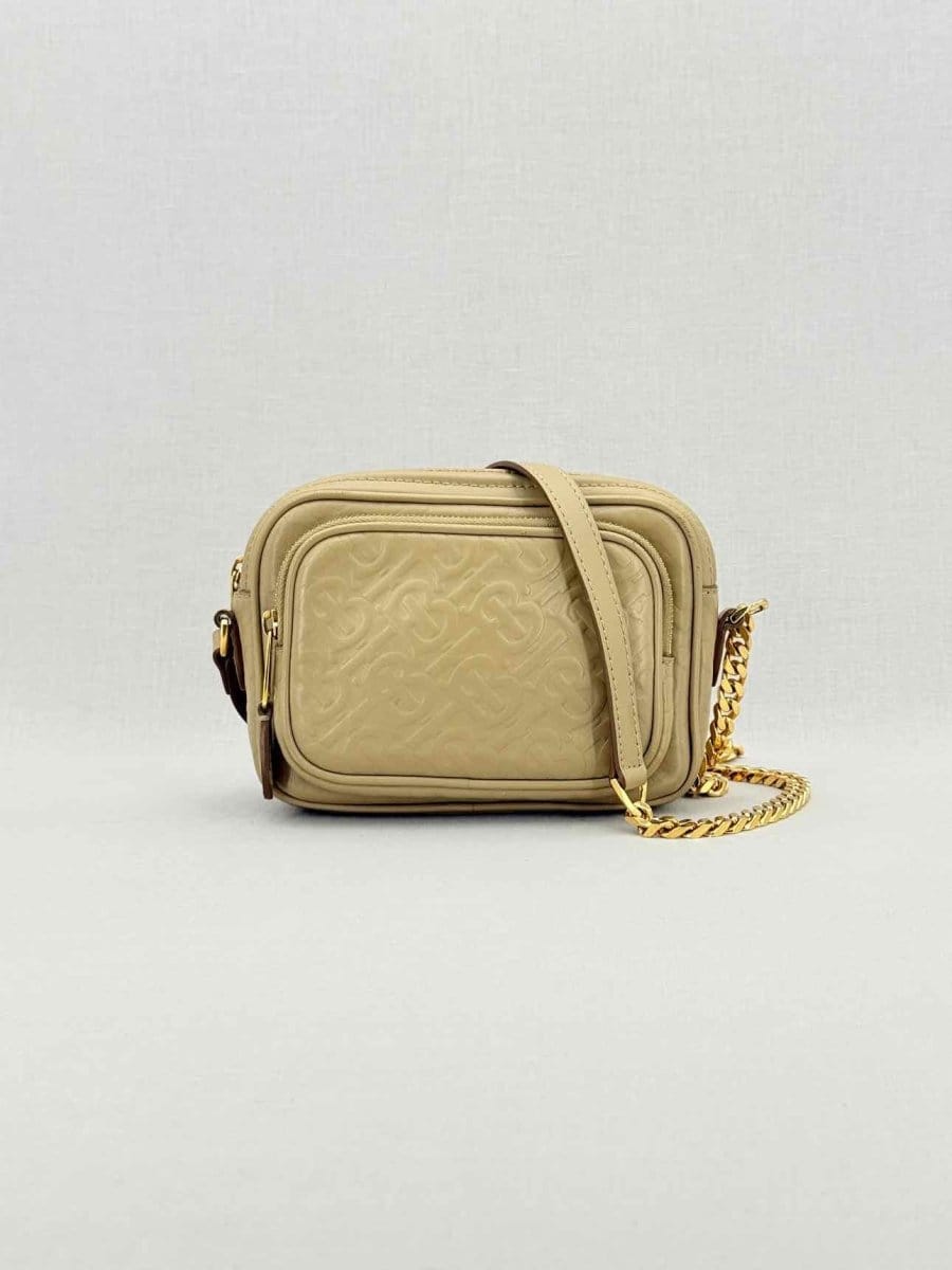 Burberry Beige Monogram Embossed Crossbody