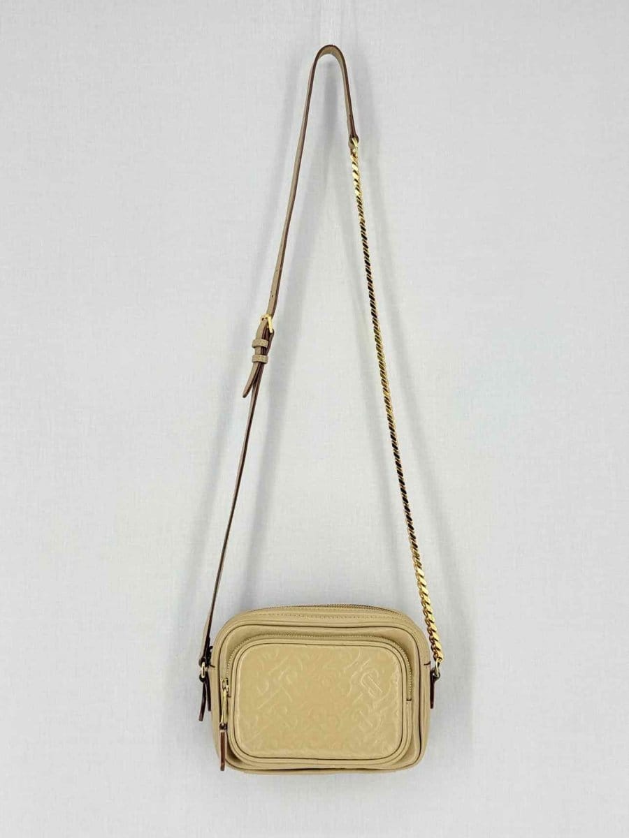 Burberry Beige Monogram Embossed Crossbody