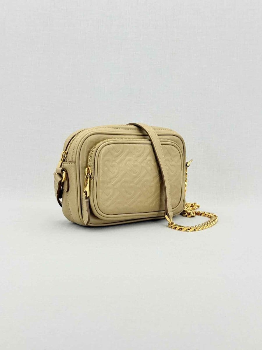 Burberry Beige Monogram Embossed Crossbody