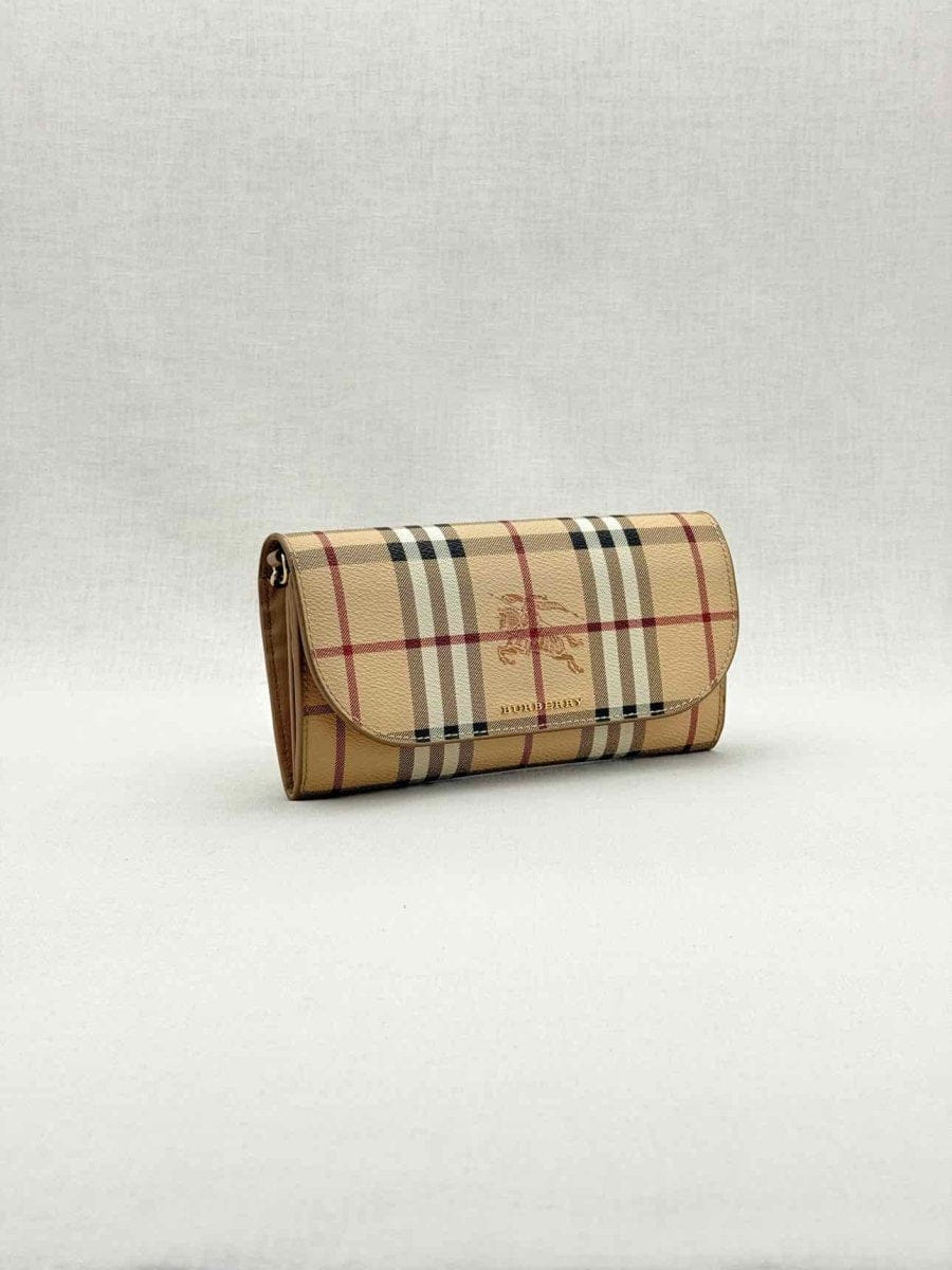 Burberry Wallet on Chain Beige Check Crossbody