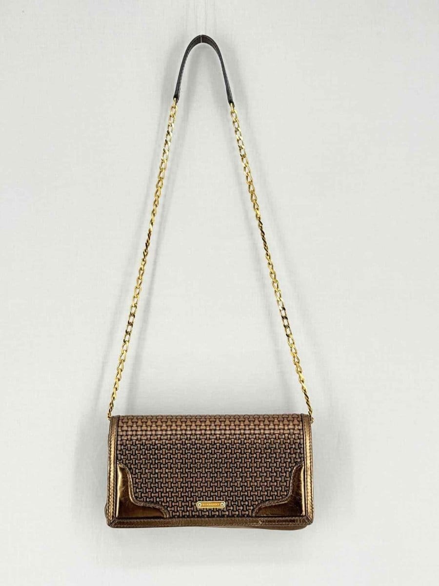 Burberry Wallet on Chain Brown Latticing Crossbody