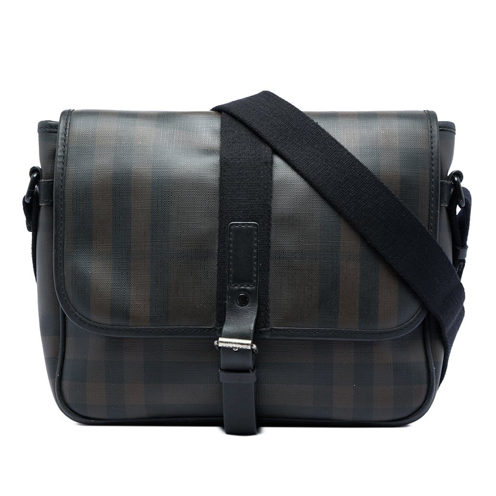 Burberry Smoke Check Coated Canvas Crossbody