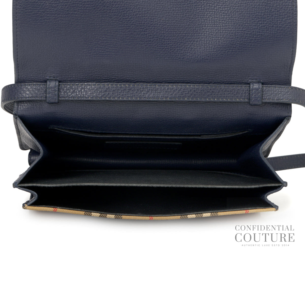Burberry Navy/Beige Macken Vintage Check Crossbody Bag