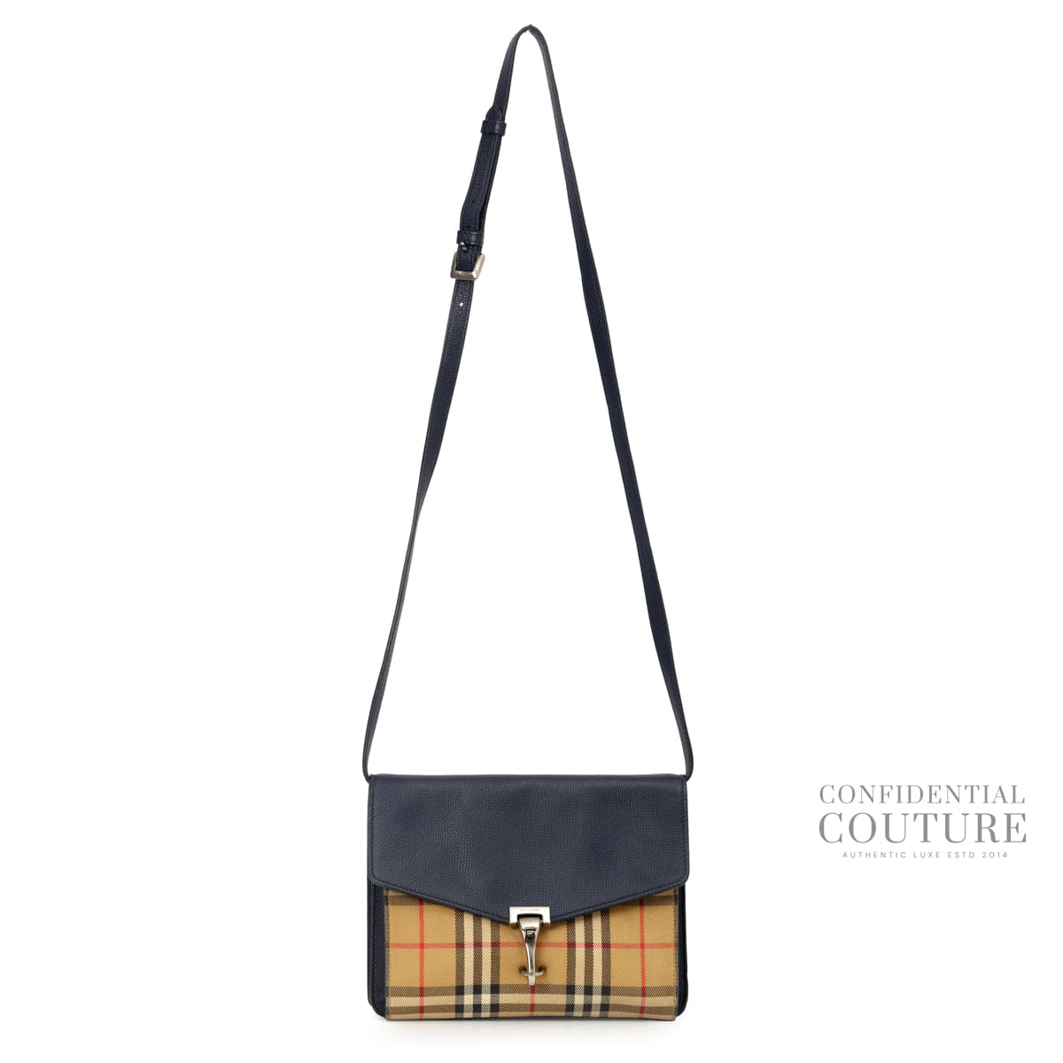 Burberry Navy/Beige Macken Vintage Check Crossbody Bag