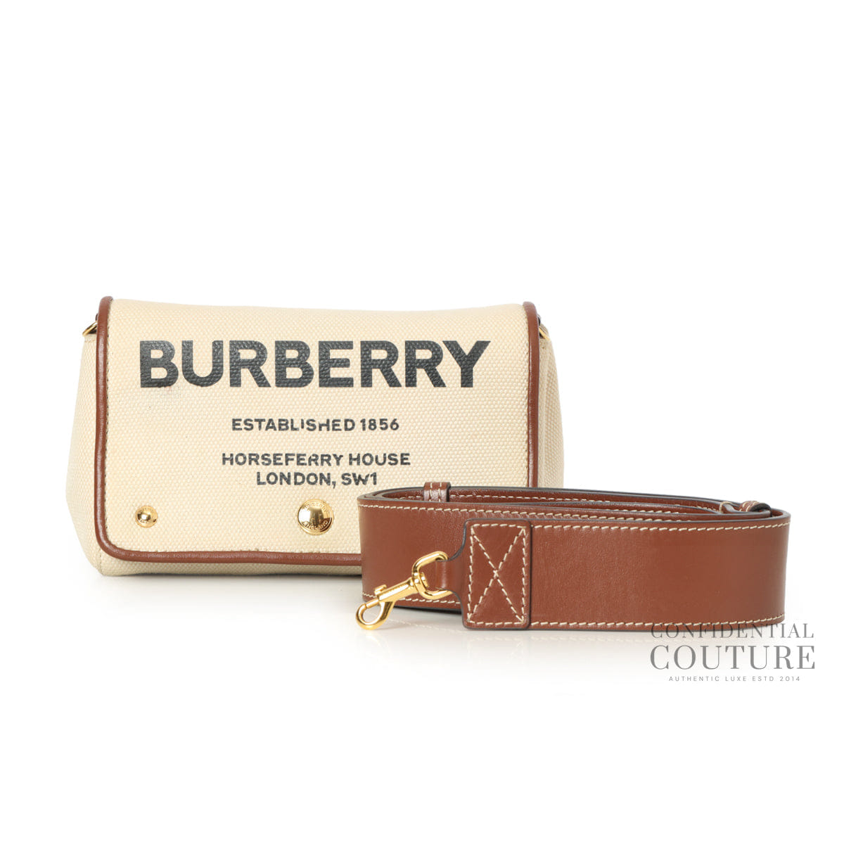 Burberry Small Horseferry Print Cotton Canvas Crossbody Bag