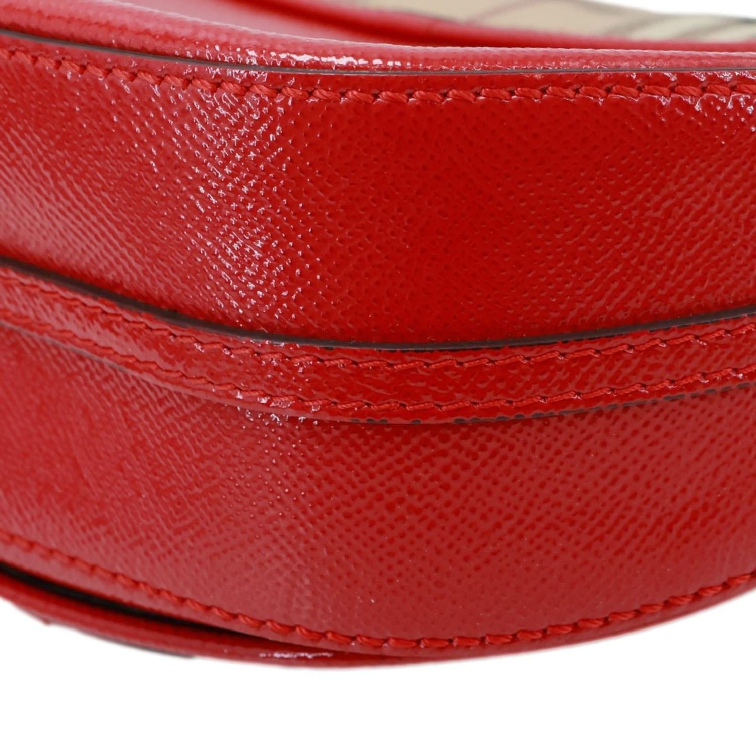 BURBERRY Maydown Haymarket Check Leather Crossbody Bag Red