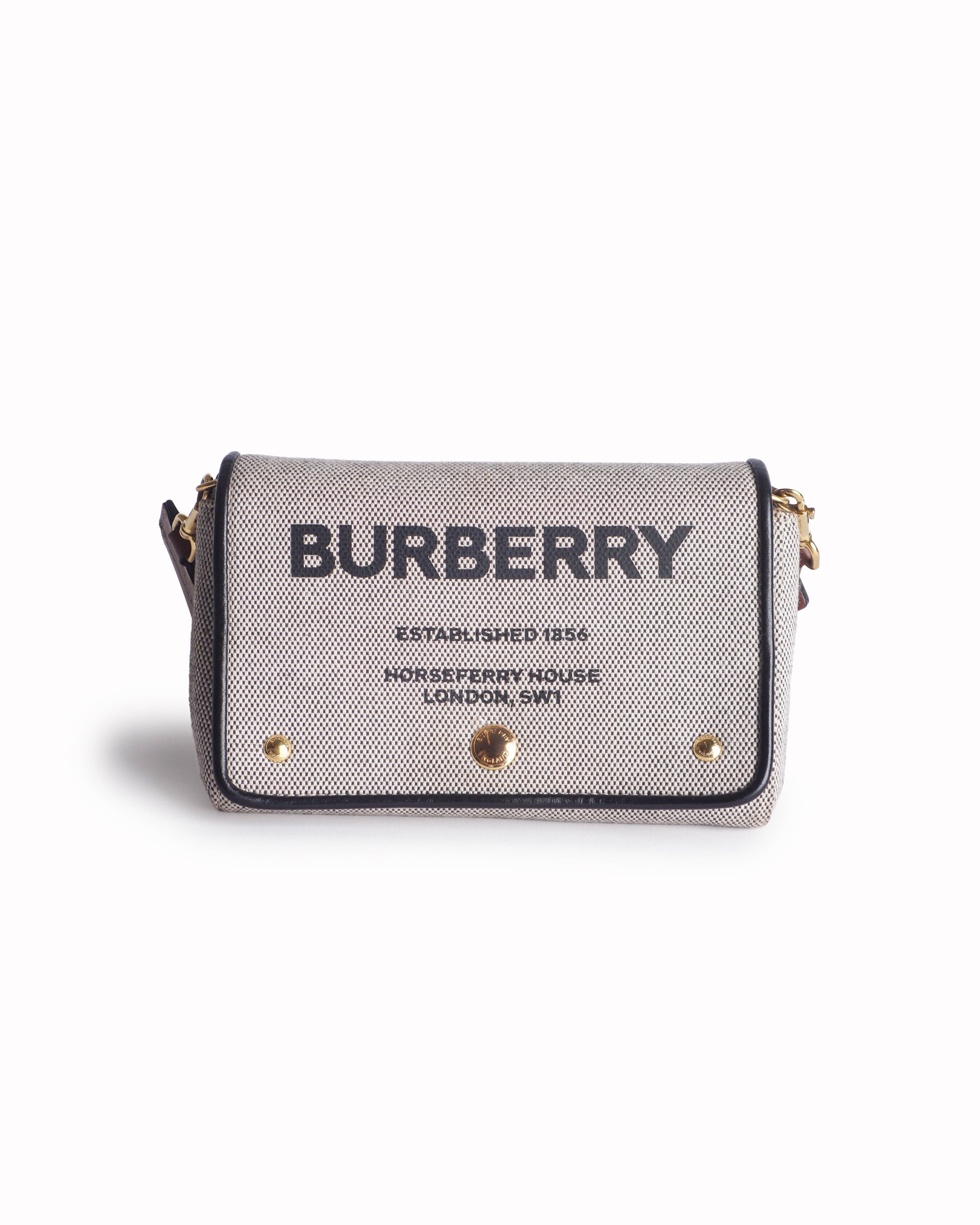 Burberry Horseferry Print Canvas & Leather Crossbody Bag