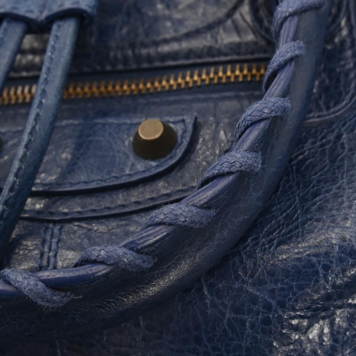 Balenciaga Blue Classic Mini Pompon 2way Shoulder Handbag