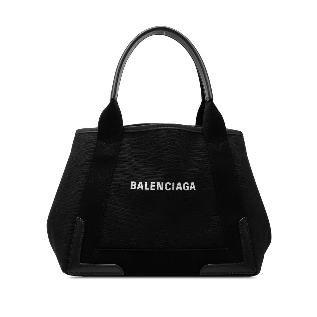 Balenciaga Canvas Navy Cabas Tote S