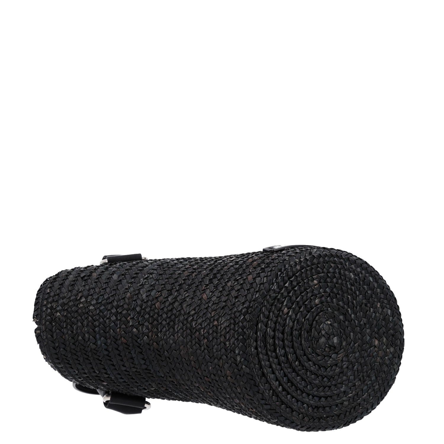 Balenciaga Raffia Woven Mini Le Cagole Tote Bag Black