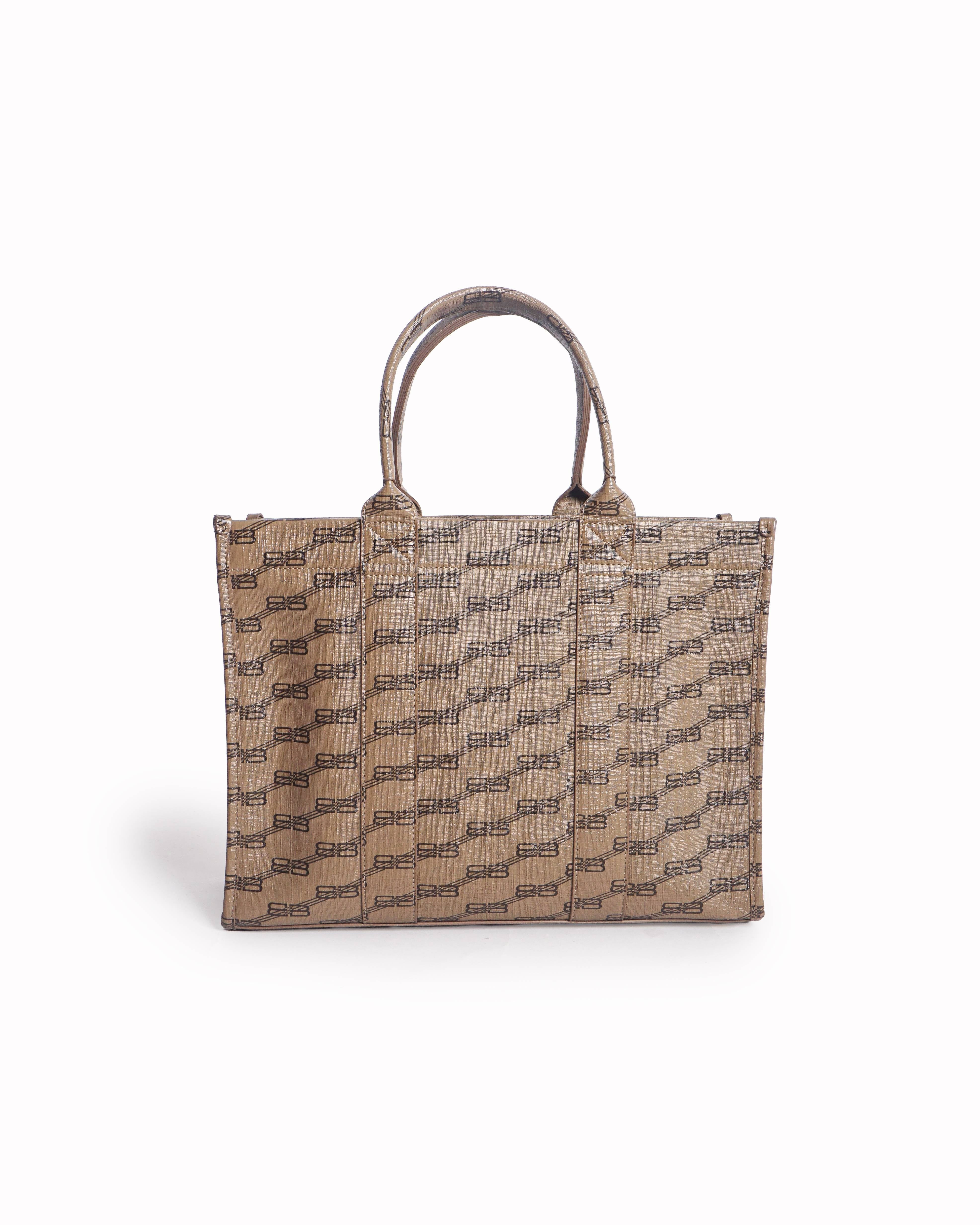 Balenciaga BB Monogram Canvas East - West Tote Bag