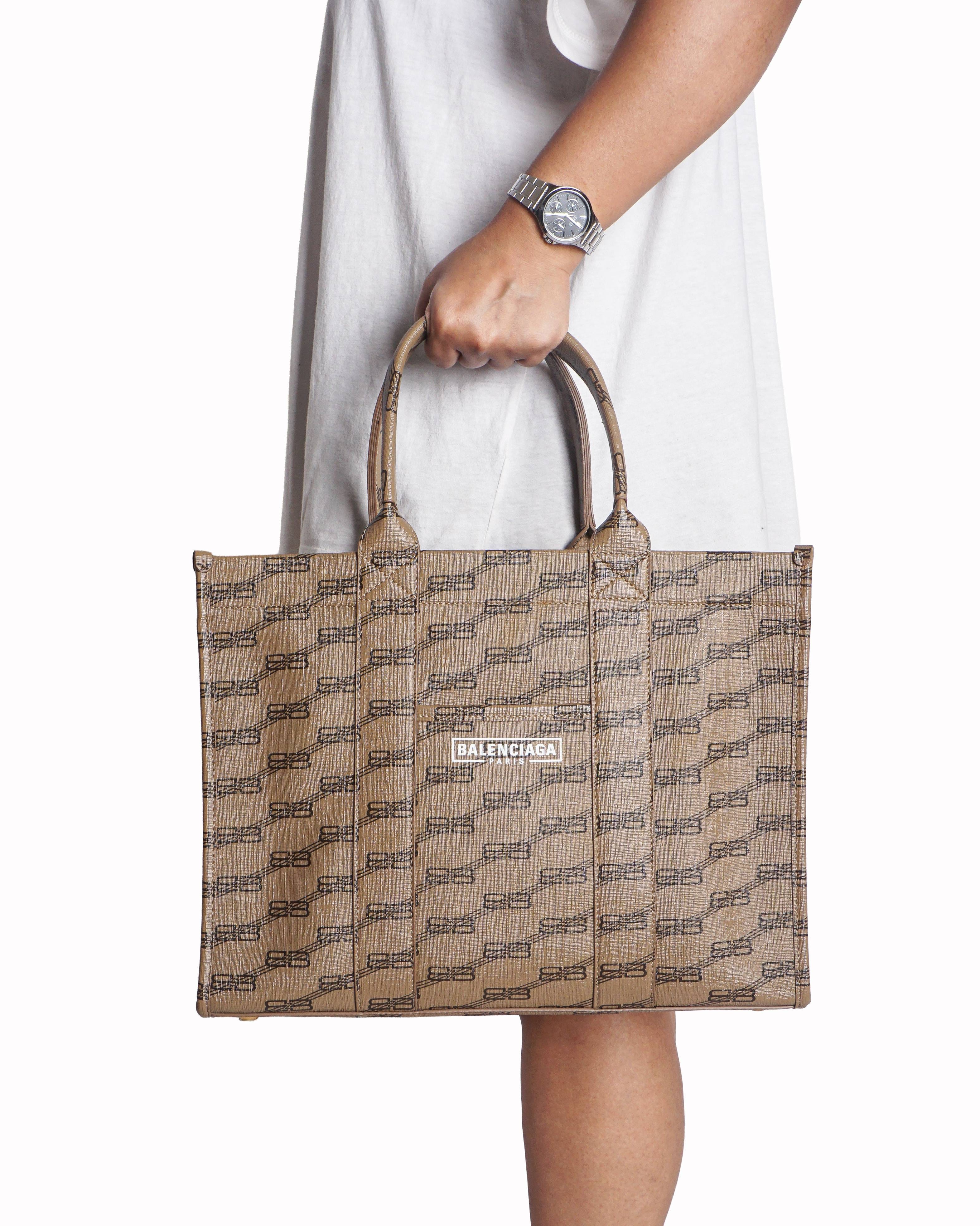 Balenciaga BB Monogram Canvas East - West Tote Bag